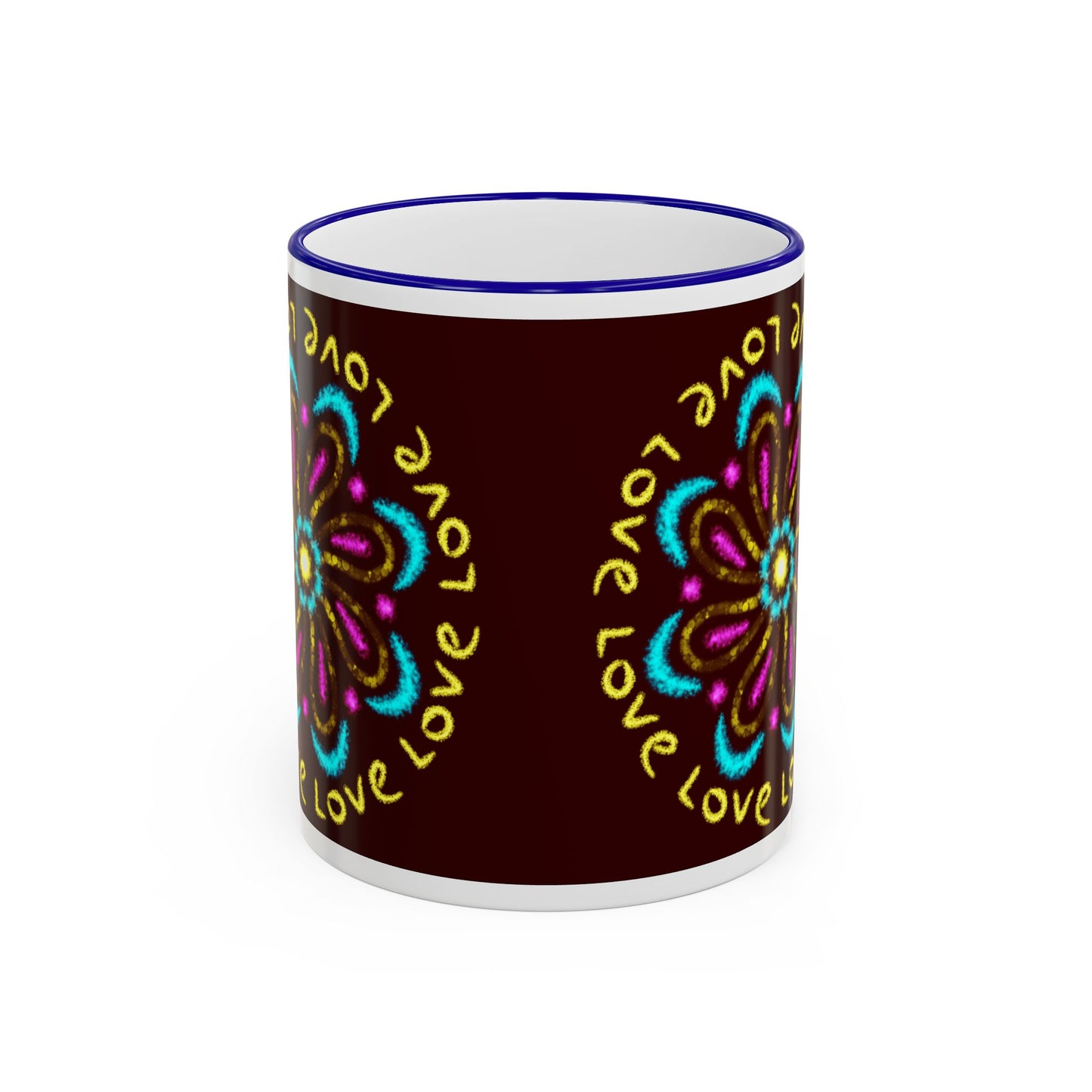 Love Mandala Accent Rim Mug — Ceramic 11oz/15oz