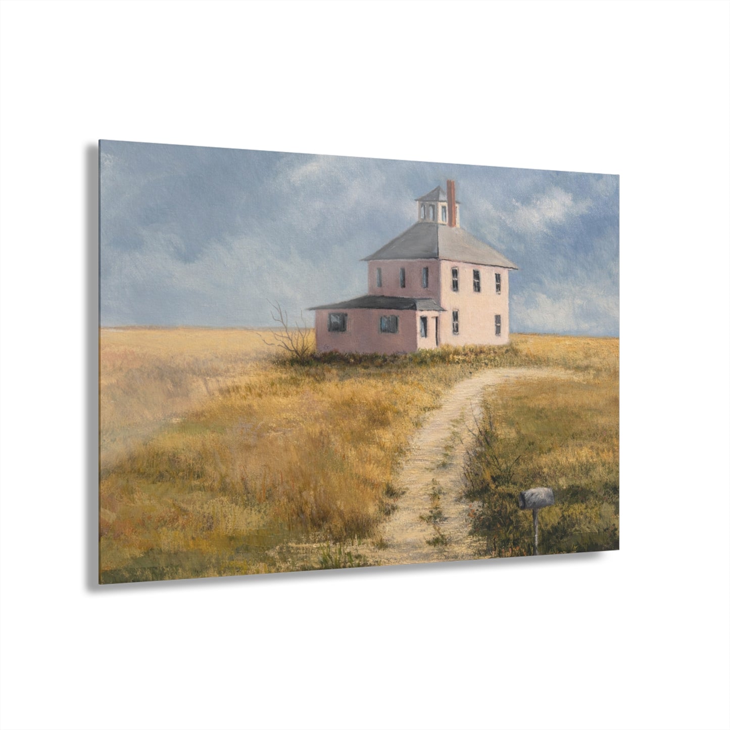 Acrylic Print — 'Sunrise Path to the Pink House' Coastal Farmhouse (French Cleat)