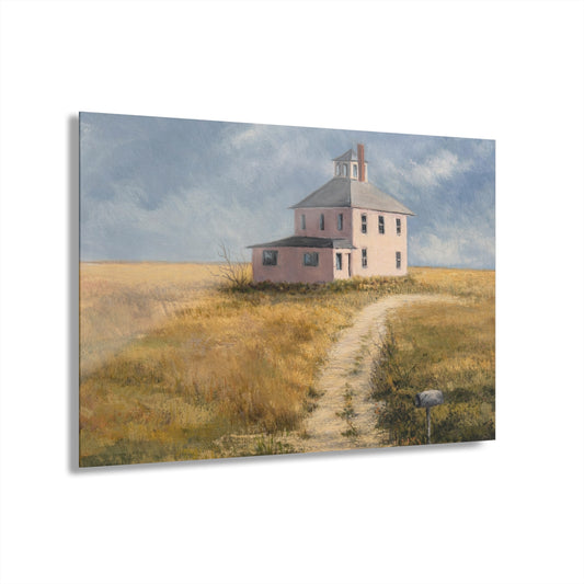 Acrylic Print — 'Sunrise Path to the Pink House' Coastal Farmhouse (French Cleat)