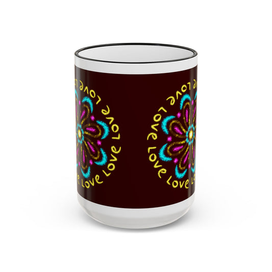 Love Mandala Accent Rim Mug — Ceramic 11oz/15oz