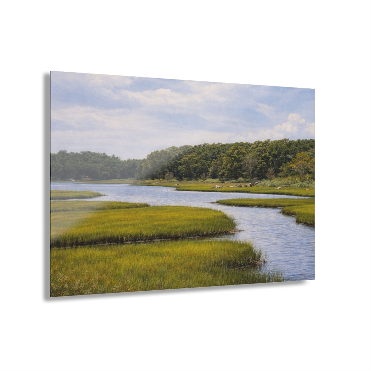 Marshland Serenity Acrylic Print – Scenic River Landscape Wall Art (French Cleat Hanging)