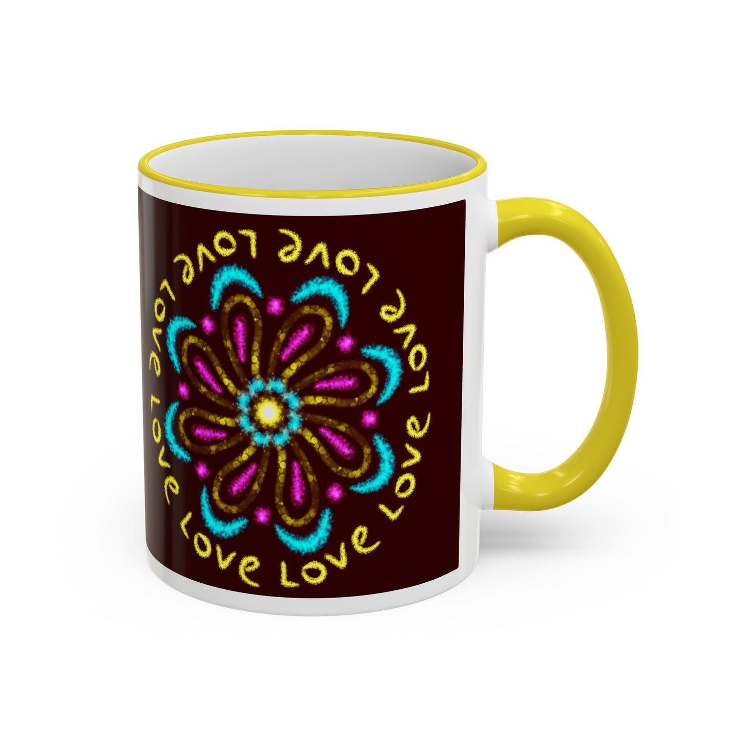 Love Mandala Accent Rim Mug — Ceramic 11oz/15oz