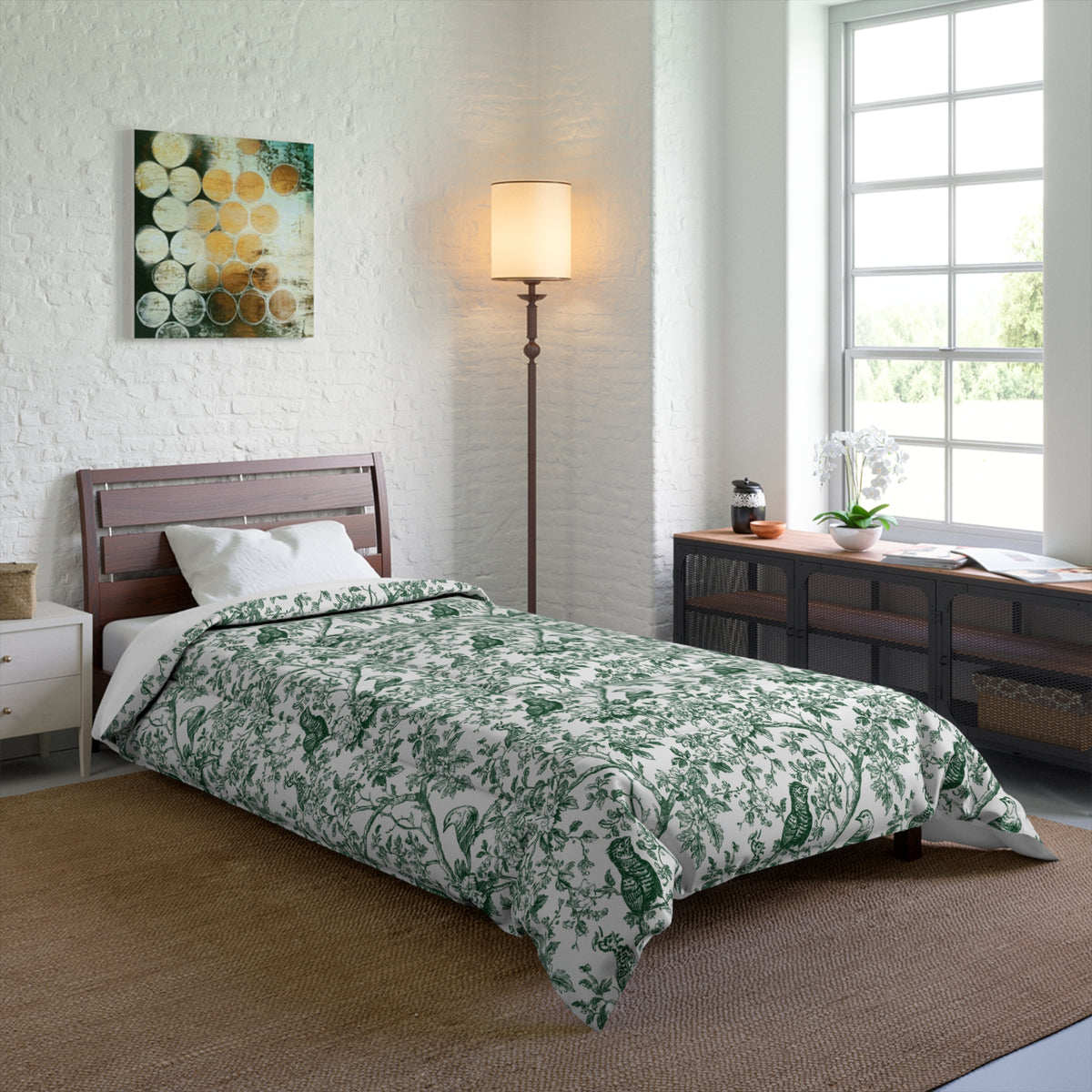 Green Vintage Botanical Comforter – Floral Vine Paisley Bedding