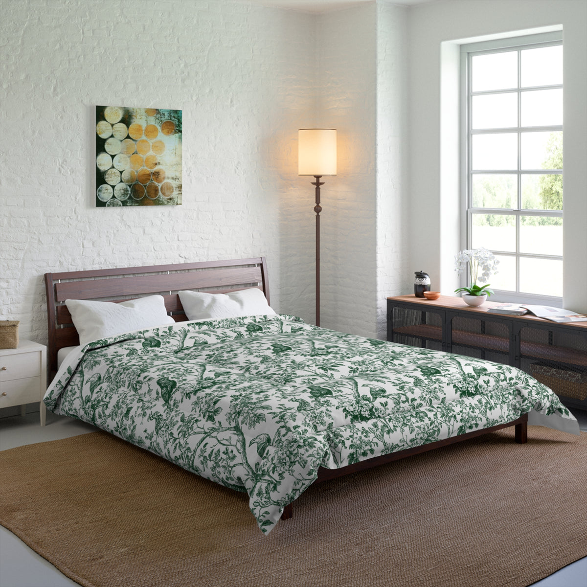 Green Vintage Botanical Comforter – Floral Vine Paisley Bedding