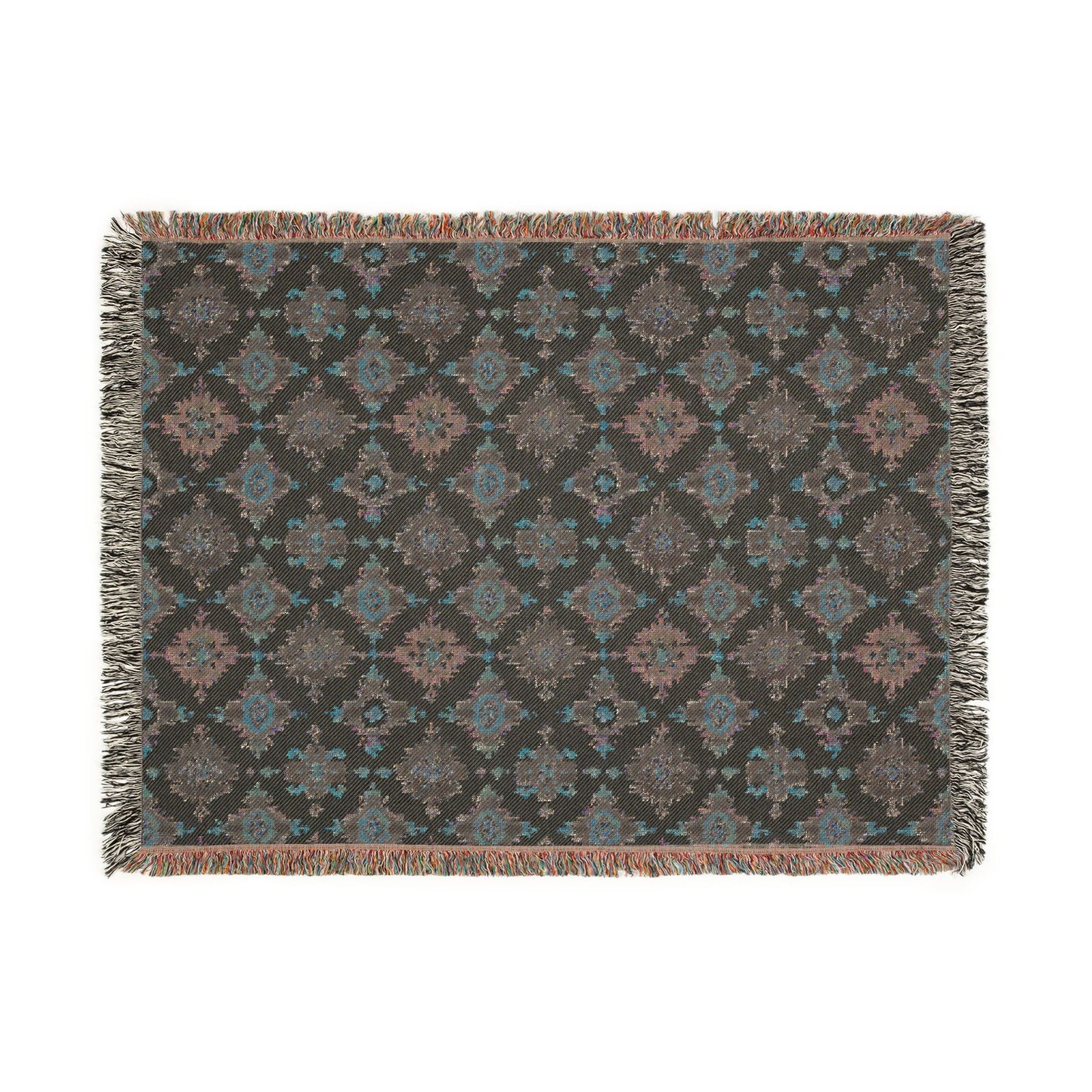 Bohemian Woven Blanket — Reversible Moroccan Tile Throw
