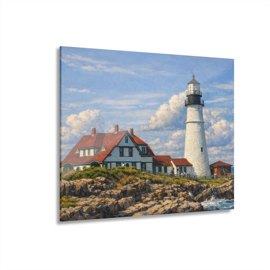 Portland Head Light Acrylic Print — Coastal Maine Wall Art (French Cleat Hanging)
