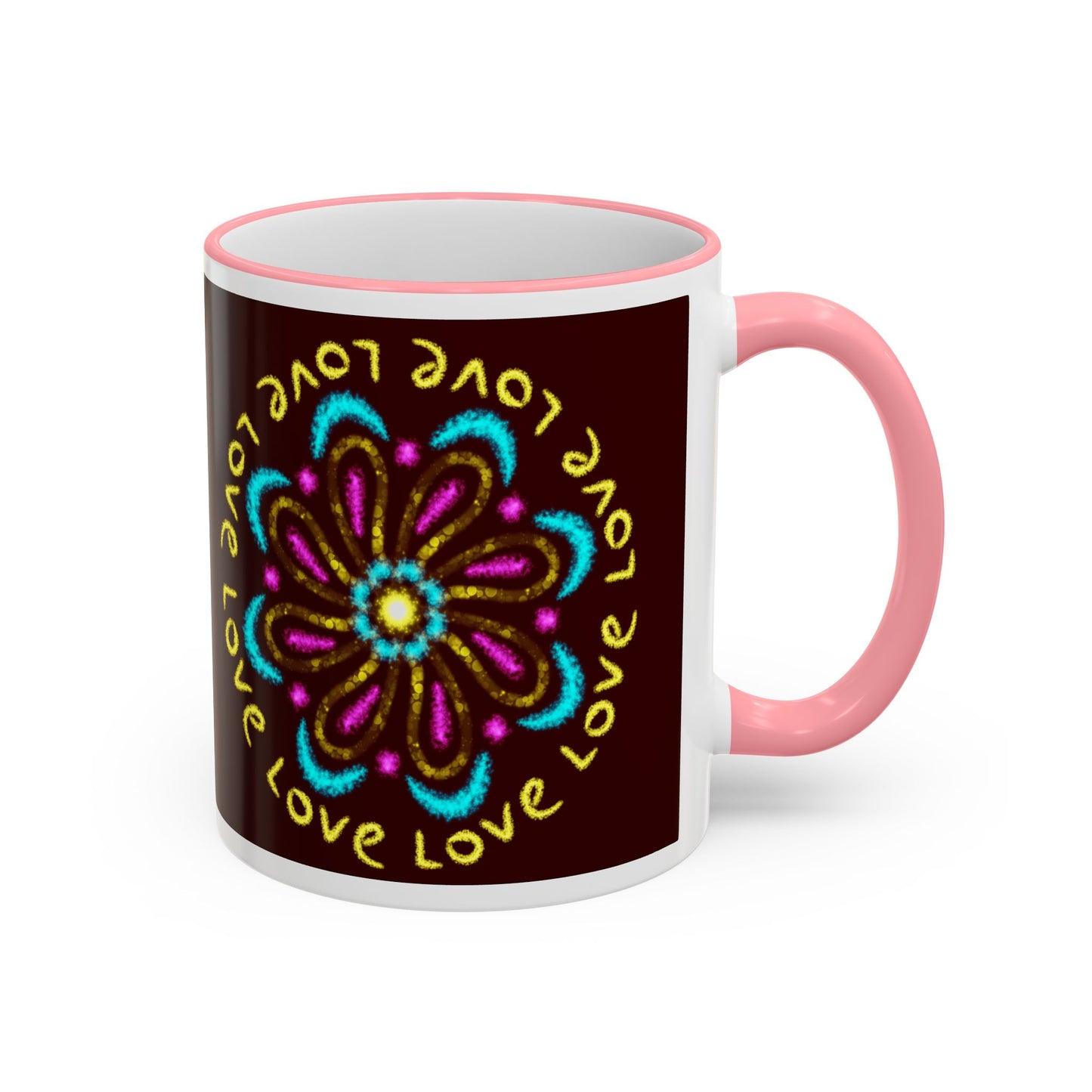 Love Mandala Accent Rim Mug — Ceramic 11oz/15oz