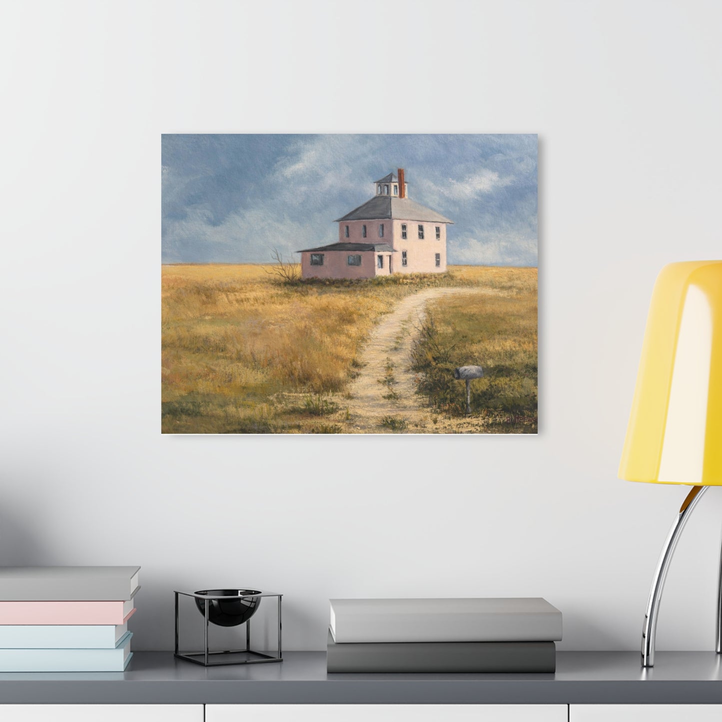 Acrylic Print — 'Sunrise Path to the Pink House' Coastal Farmhouse (French Cleat)