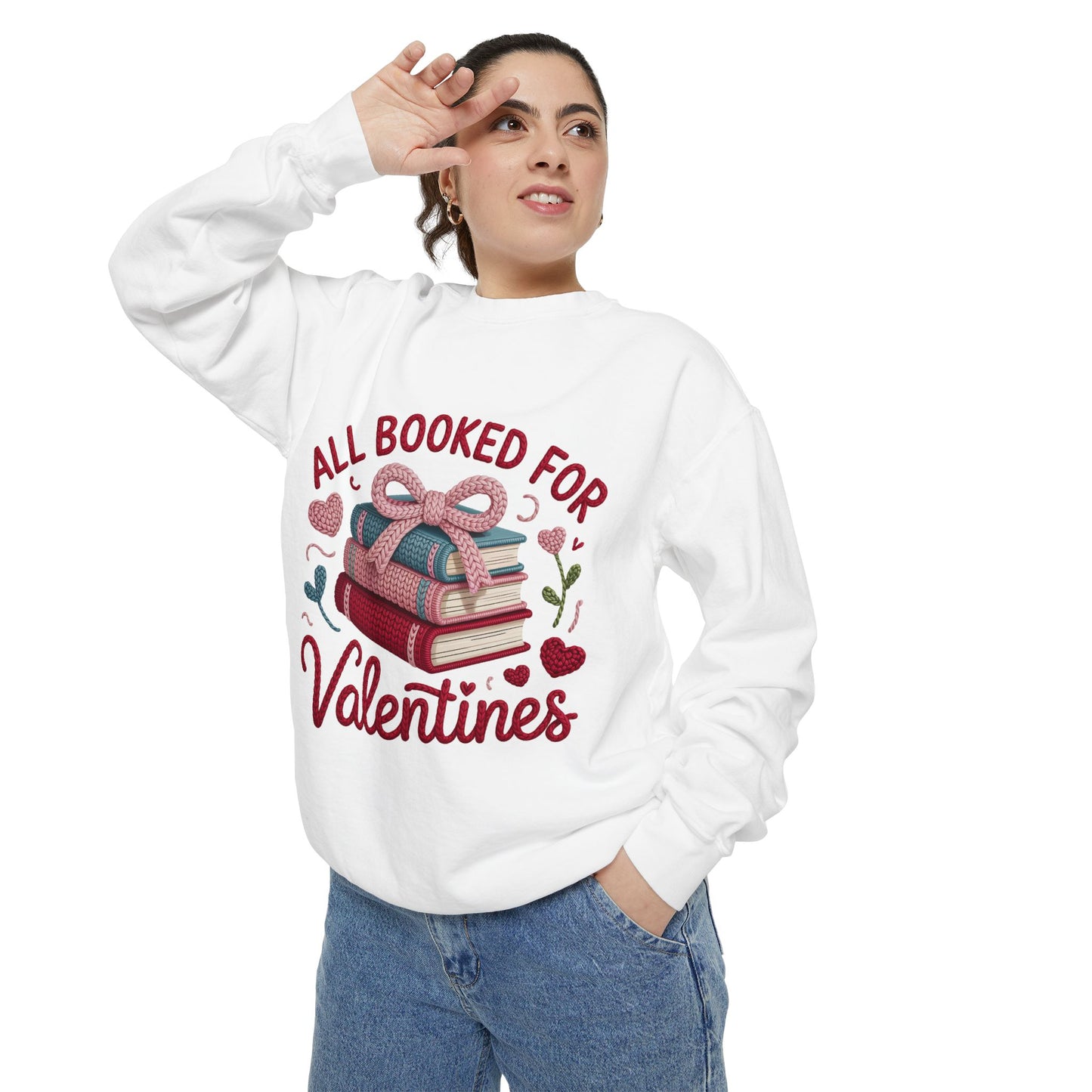 Valentine's 'All Booked for Valentines' Book Lover Sweatshirt