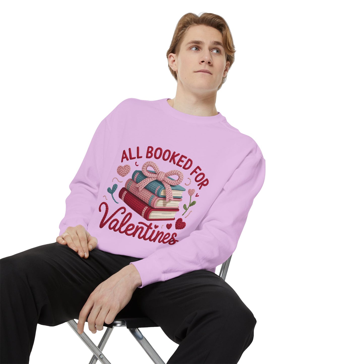 Valentine's 'All Booked for Valentines' Book Lover Sweatshirt
