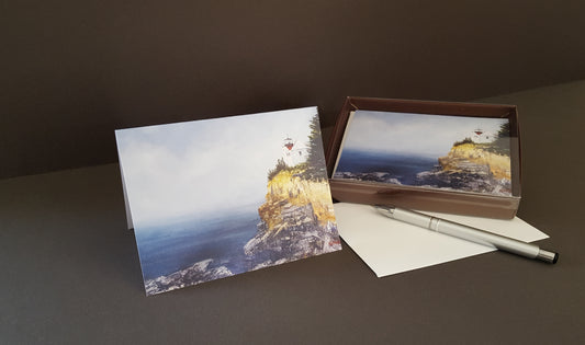 Morning Mist Lighthouse Art Cards – New England Fine Note Cards