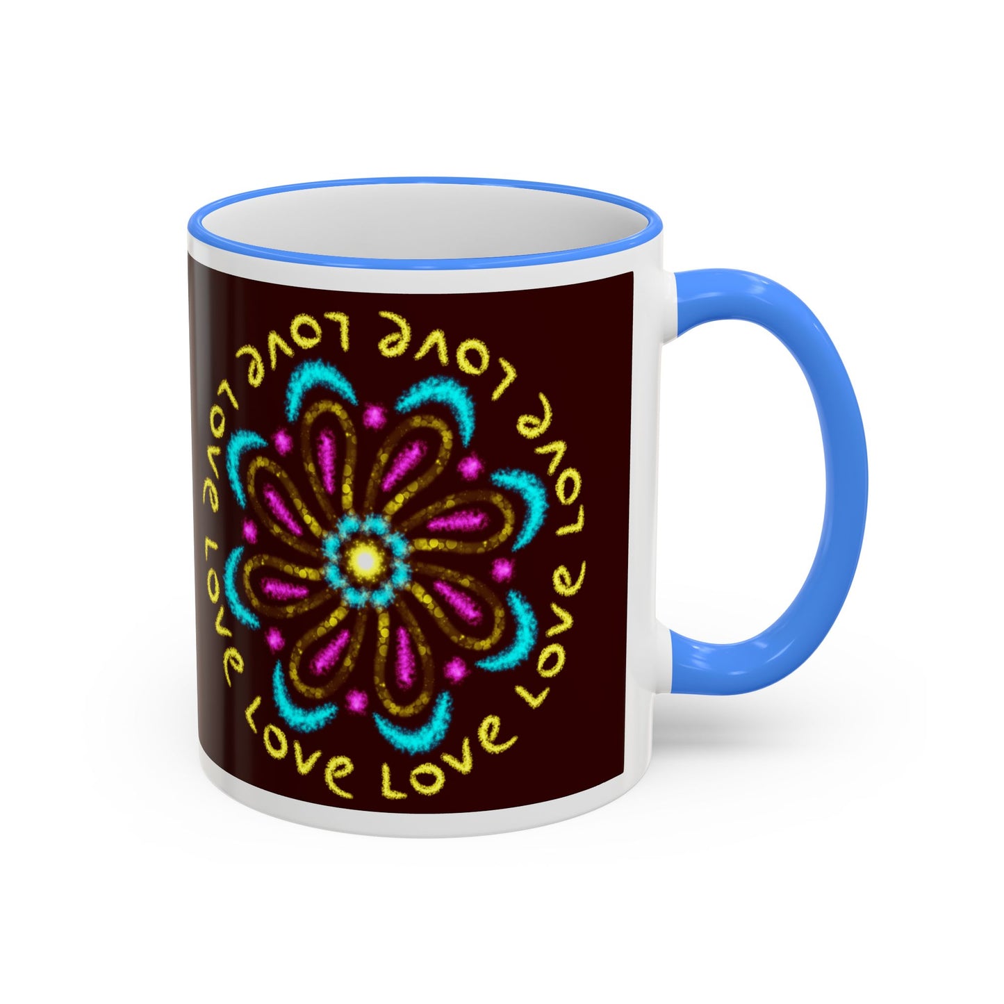 Love Mandala Accent Rim Mug — Ceramic 11oz/15oz
