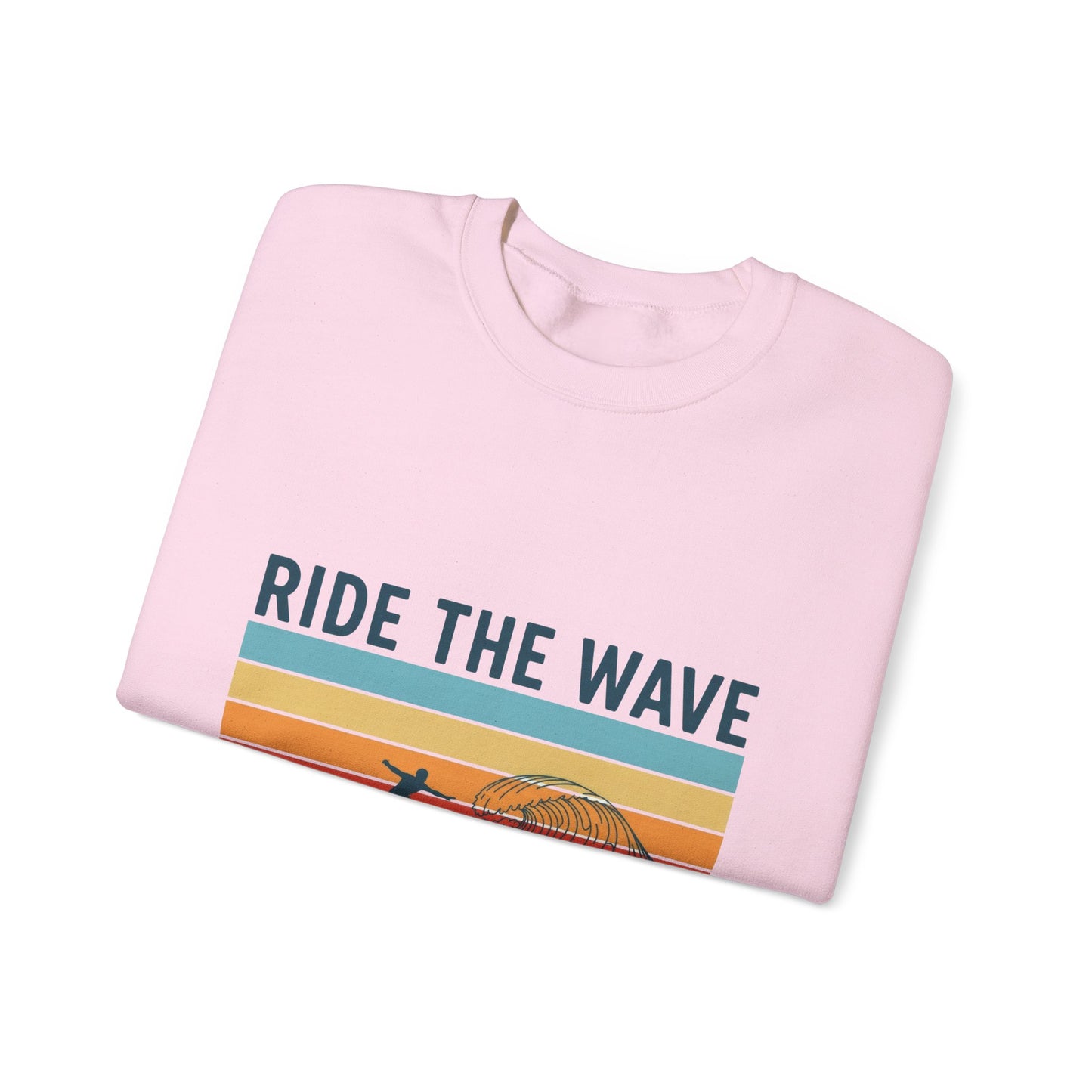 Ride the Wave Crewneck Sweatshirt — Retro Surf Wave Action