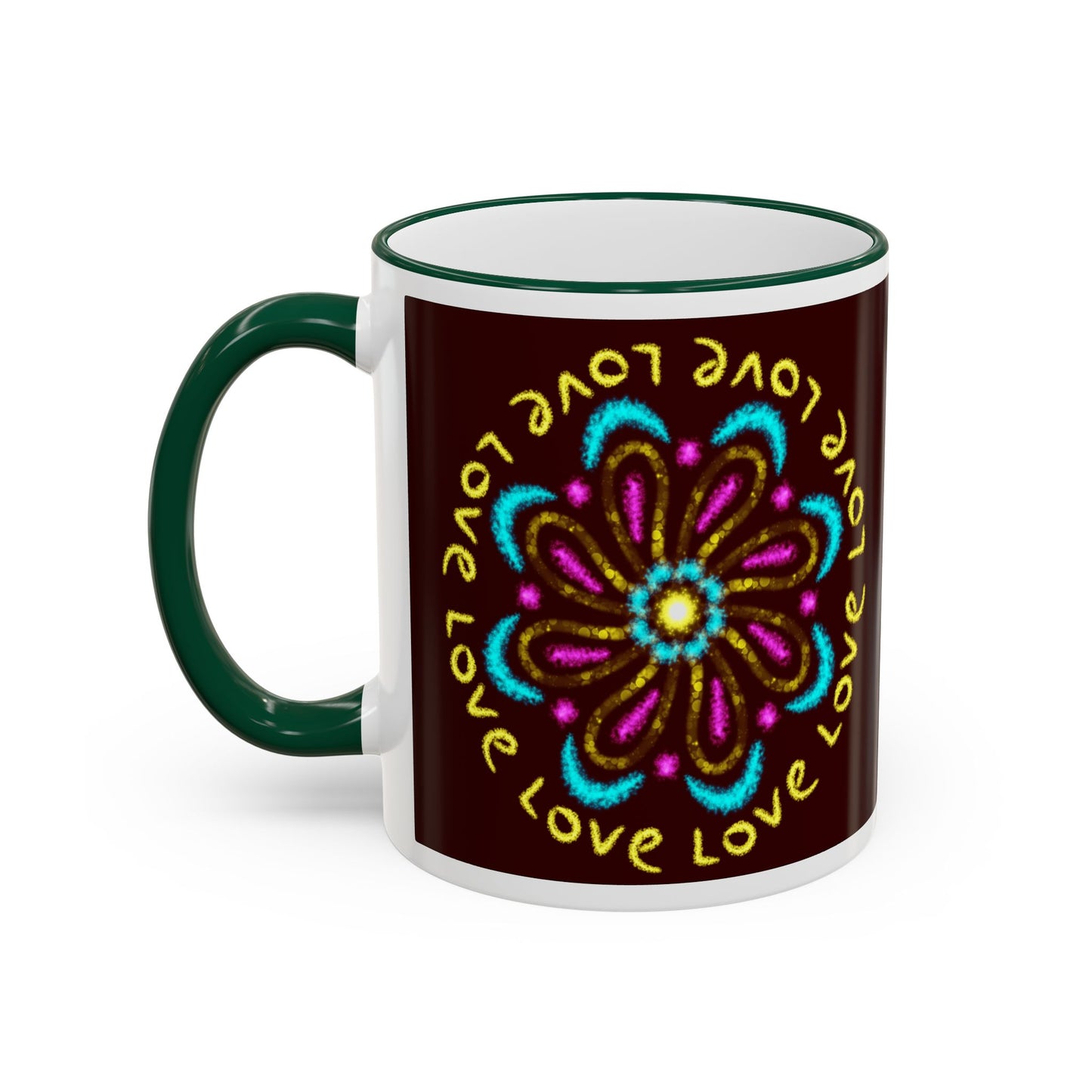 Love Mandala Accent Rim Mug — Ceramic 11oz/15oz