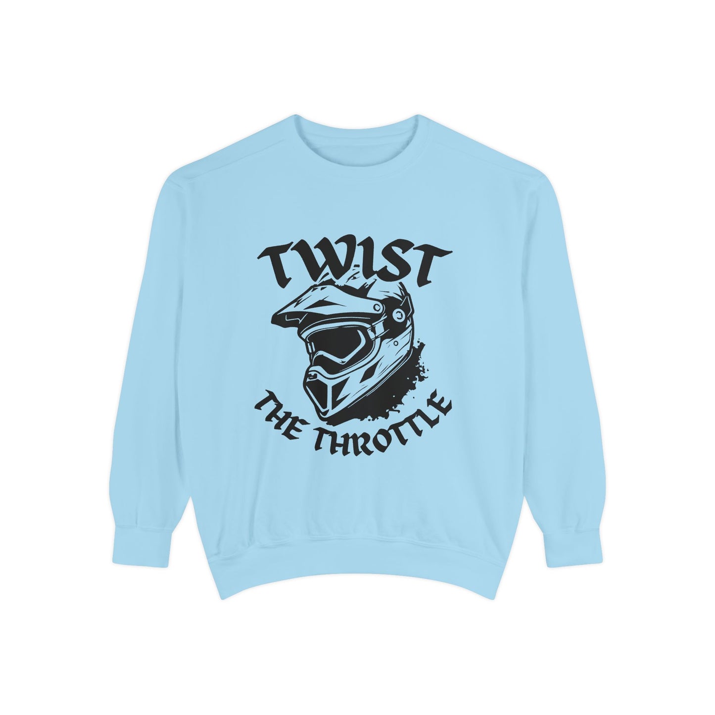 Twist the Throttle Motorcycle Helmet Sweatshirt — Biker Graphic Pullover