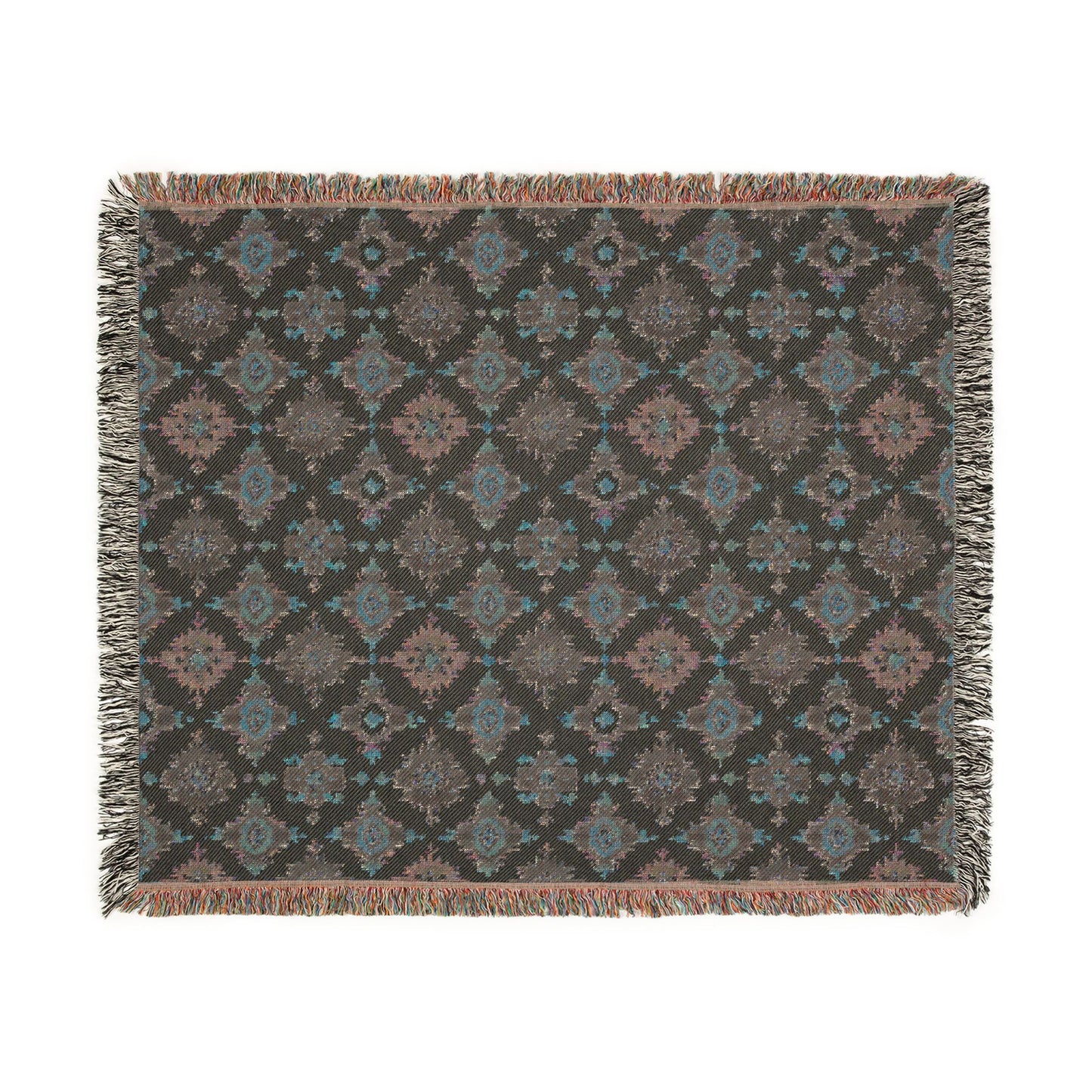 Bohemian Woven Blanket — Reversible Moroccan Tile Throw