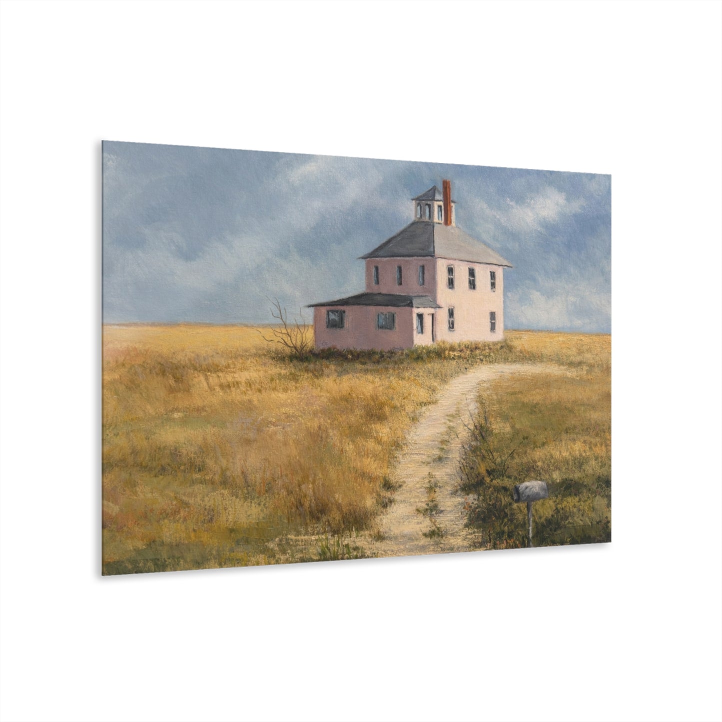 Acrylic Print — 'Sunrise Path to the Pink House' Coastal Farmhouse (French Cleat)