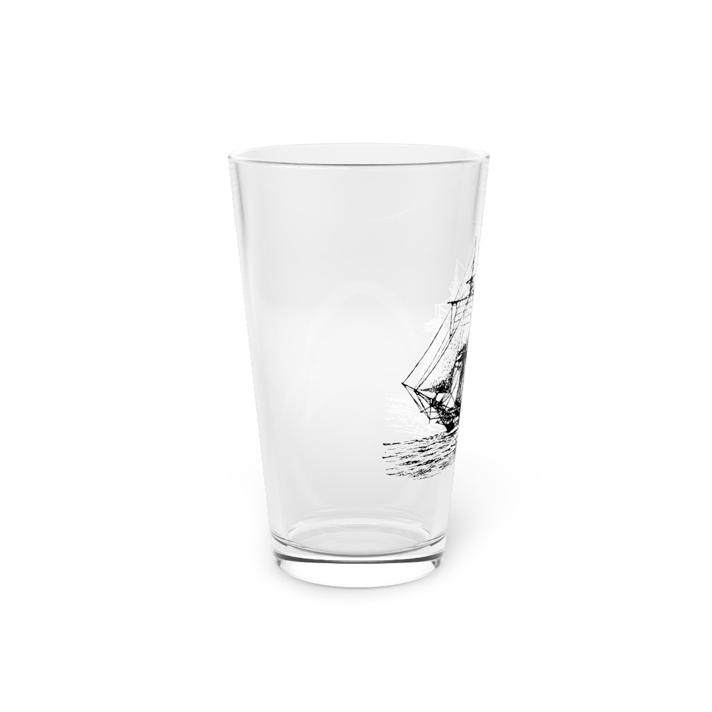 Nautical ship glass sailing ship Pint Glass, 16oz