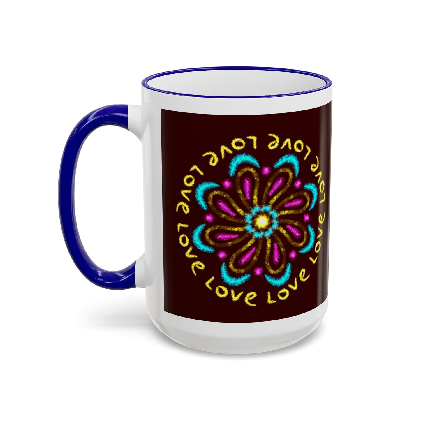 Love Mandala Accent Rim Mug — Ceramic 11oz/15oz