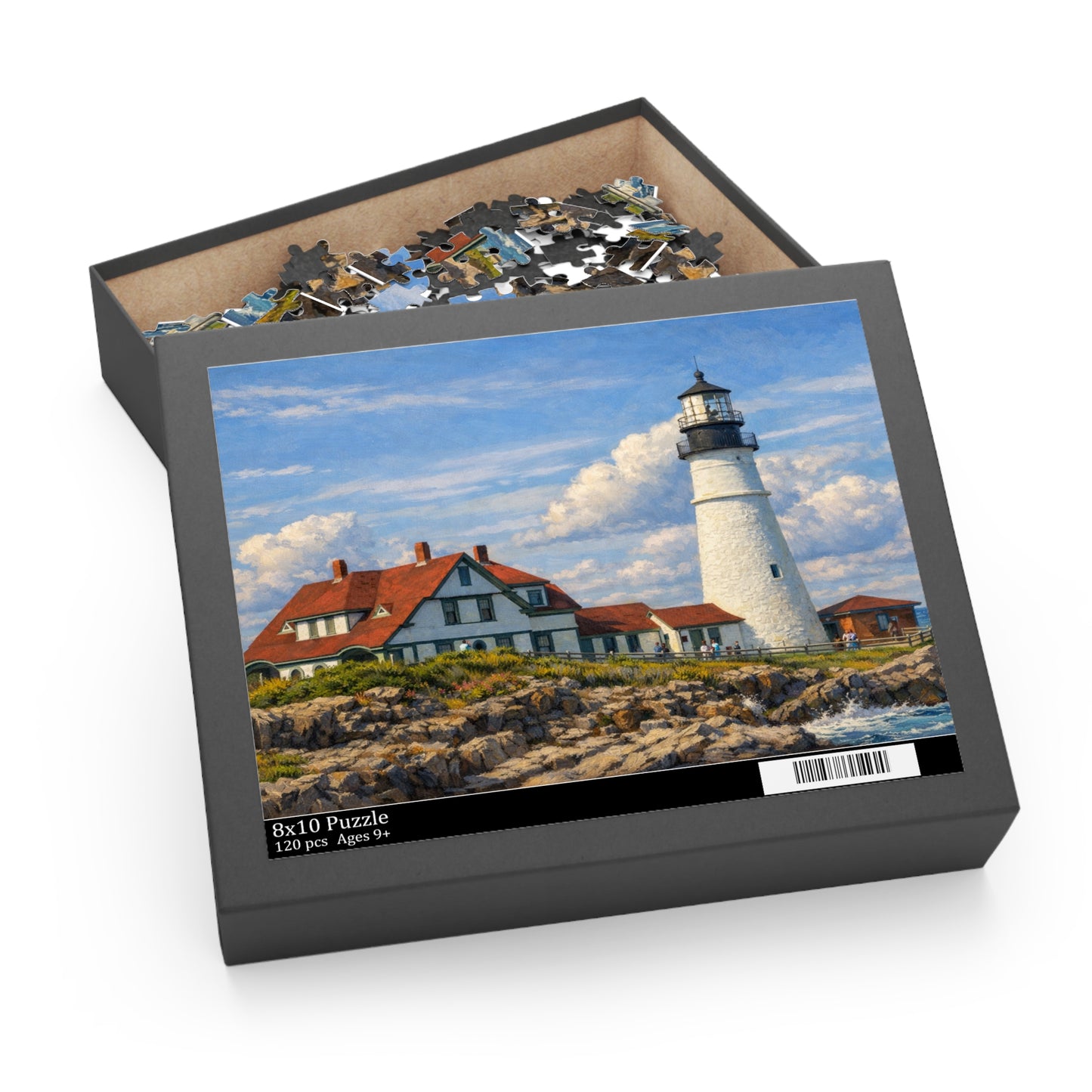 Portland Maine Lighthouse Jigsaw Puzzle — 120/252/500-Piece Coastal Scenic Puzzle
