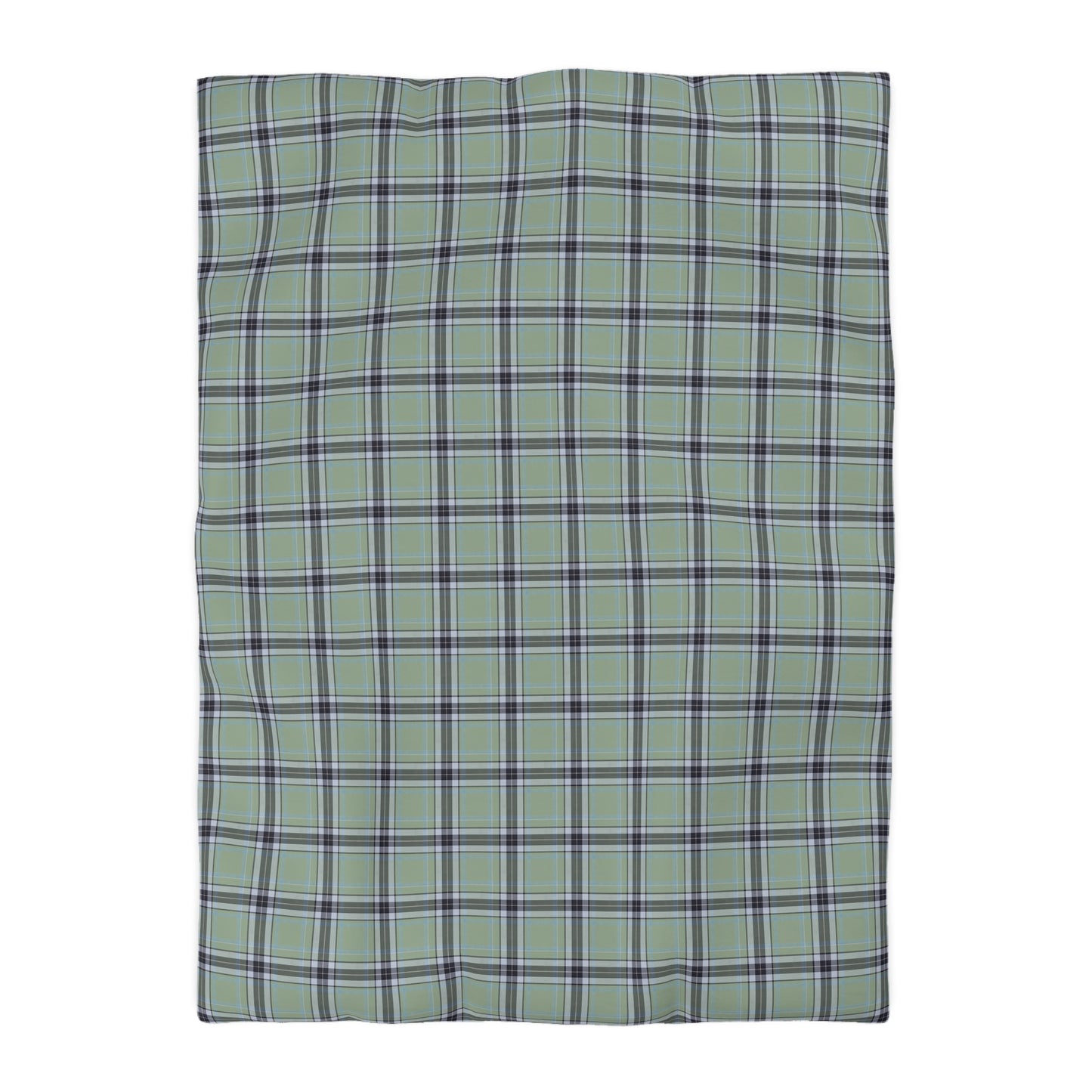 Green Plaid Pattern Microfiber Duvet Cover | Tartan Check Bedding