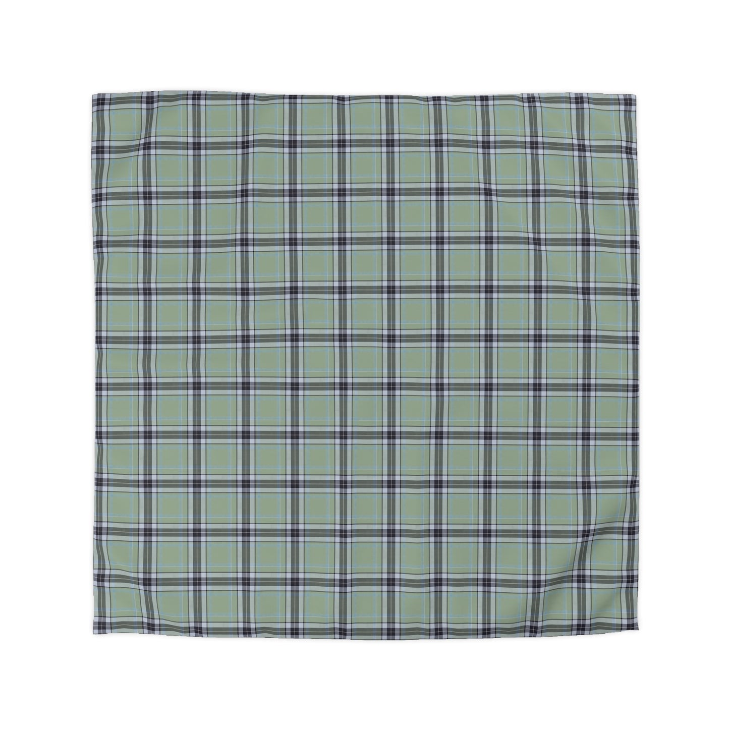 Green Plaid Pattern Microfiber Duvet Cover | Tartan Check Bedding