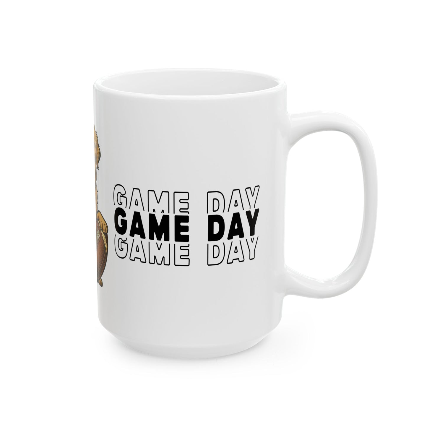 Golden Retriever with Football Mug | Game Day Coffee Cup