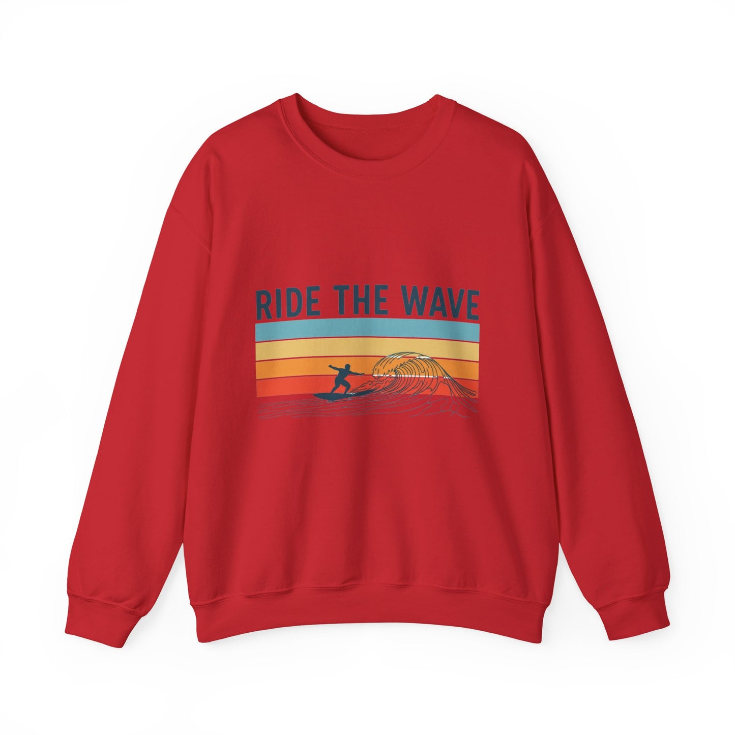 Ride the Wave Crewneck Sweatshirt — Retro Surf Wave Action
