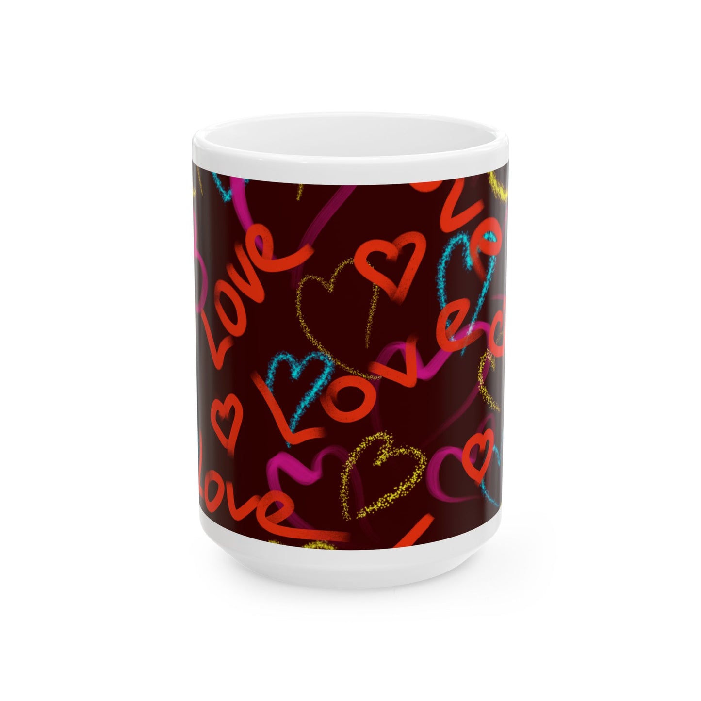 Valentine's Love Hearts Ceramic Mug (11oz & 15oz) – Valentine's Day Gift