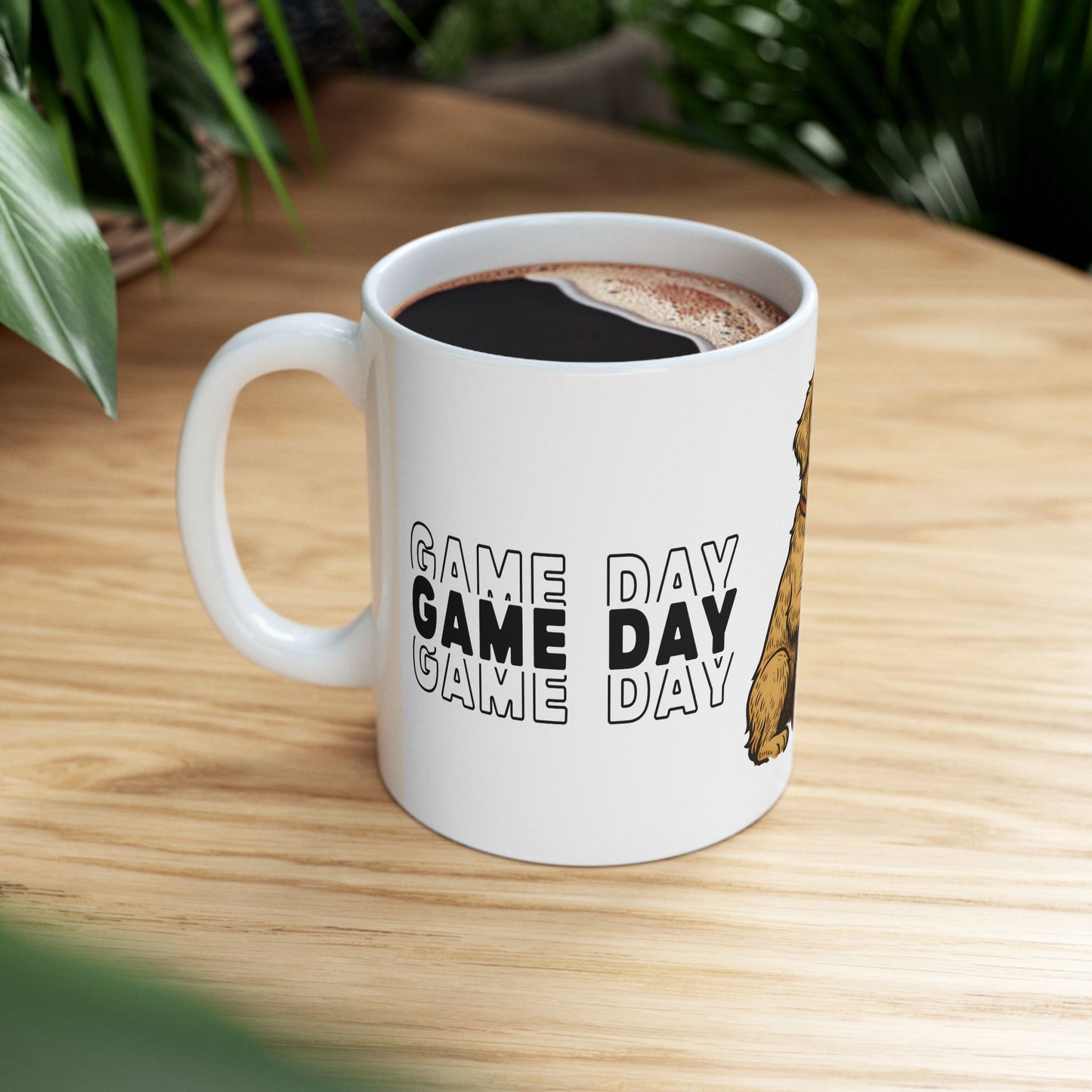 Golden Retriever with Football Mug | Game Day Coffee Cup