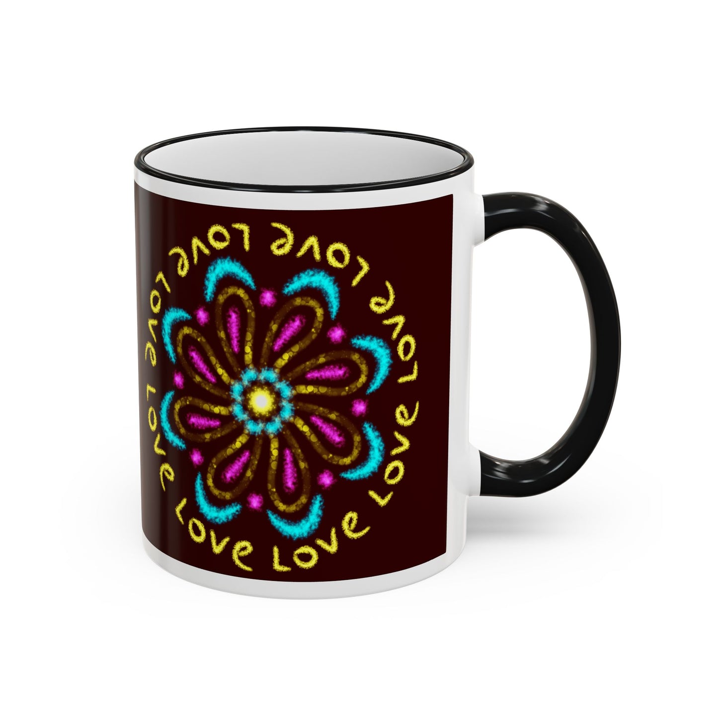 Love Mandala Accent Rim Mug — Ceramic 11oz/15oz