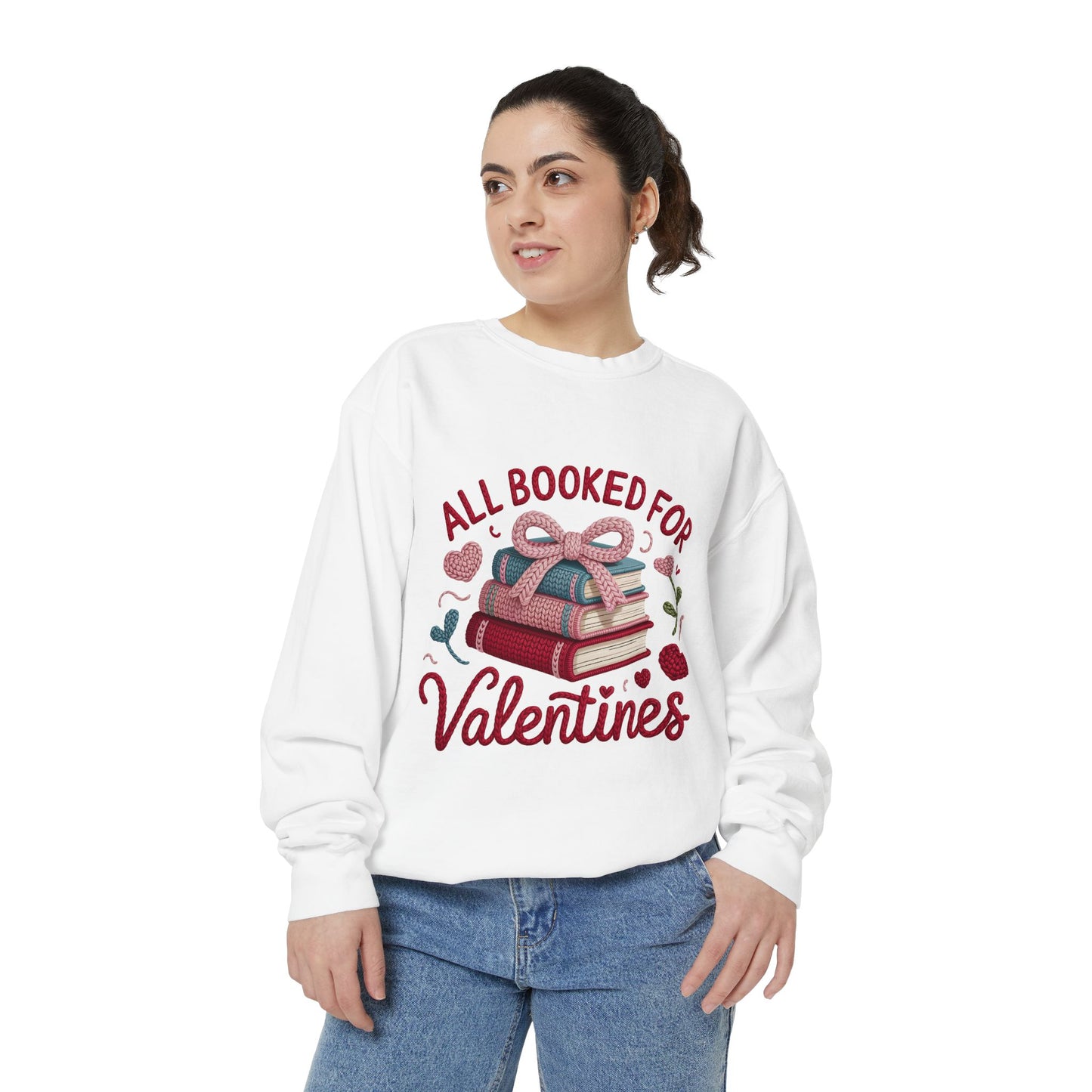 Valentine's 'All Booked for Valentines' Book Lover Sweatshirt