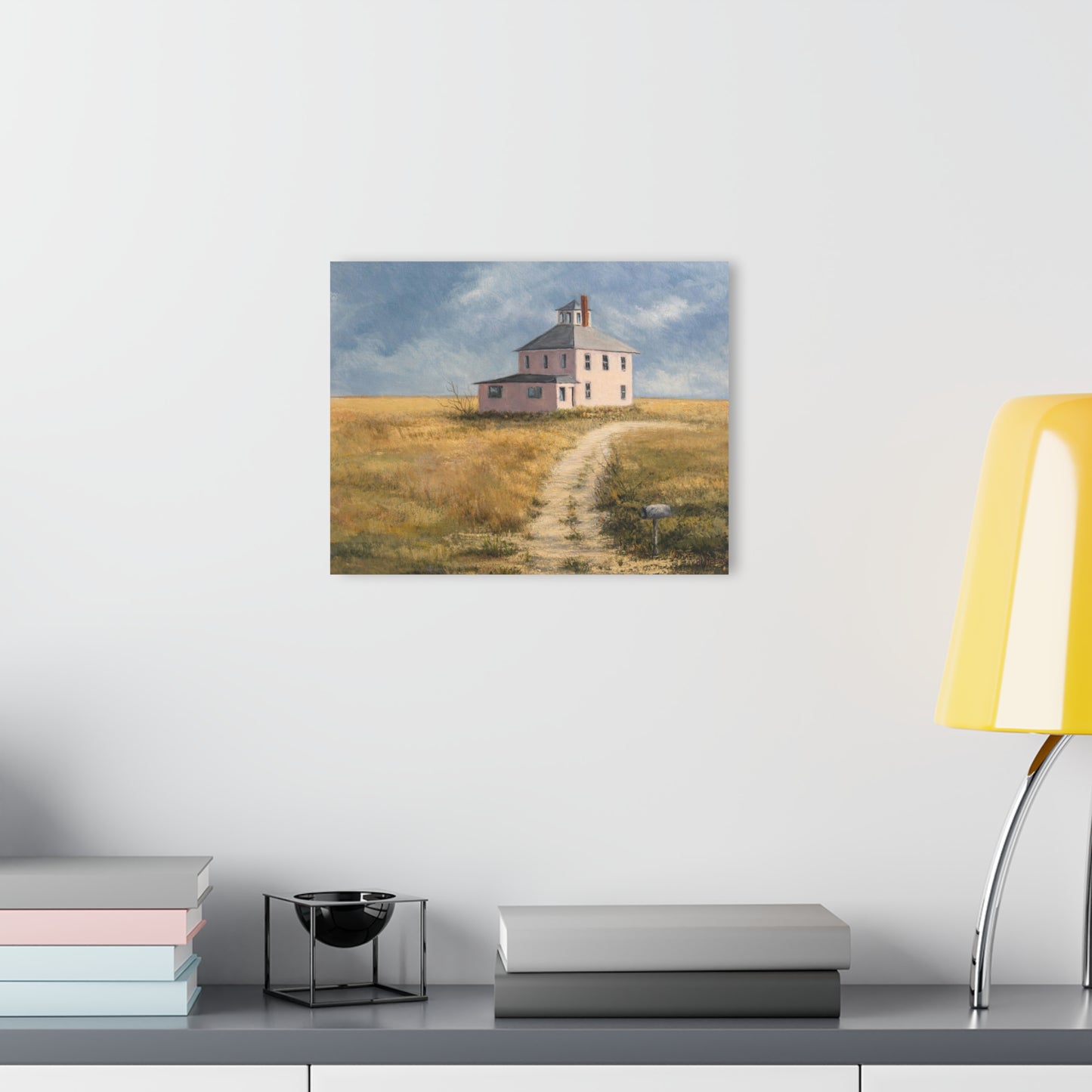 Acrylic Print — 'Sunrise Path to the Pink House' Coastal Farmhouse (French Cleat)