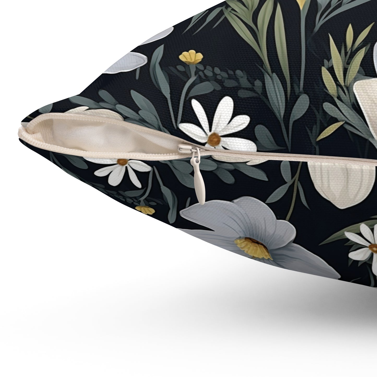 Floral Decorative Spun Polyester Throw Pillow — Decorative Floral Spun Pillow for Home Decor