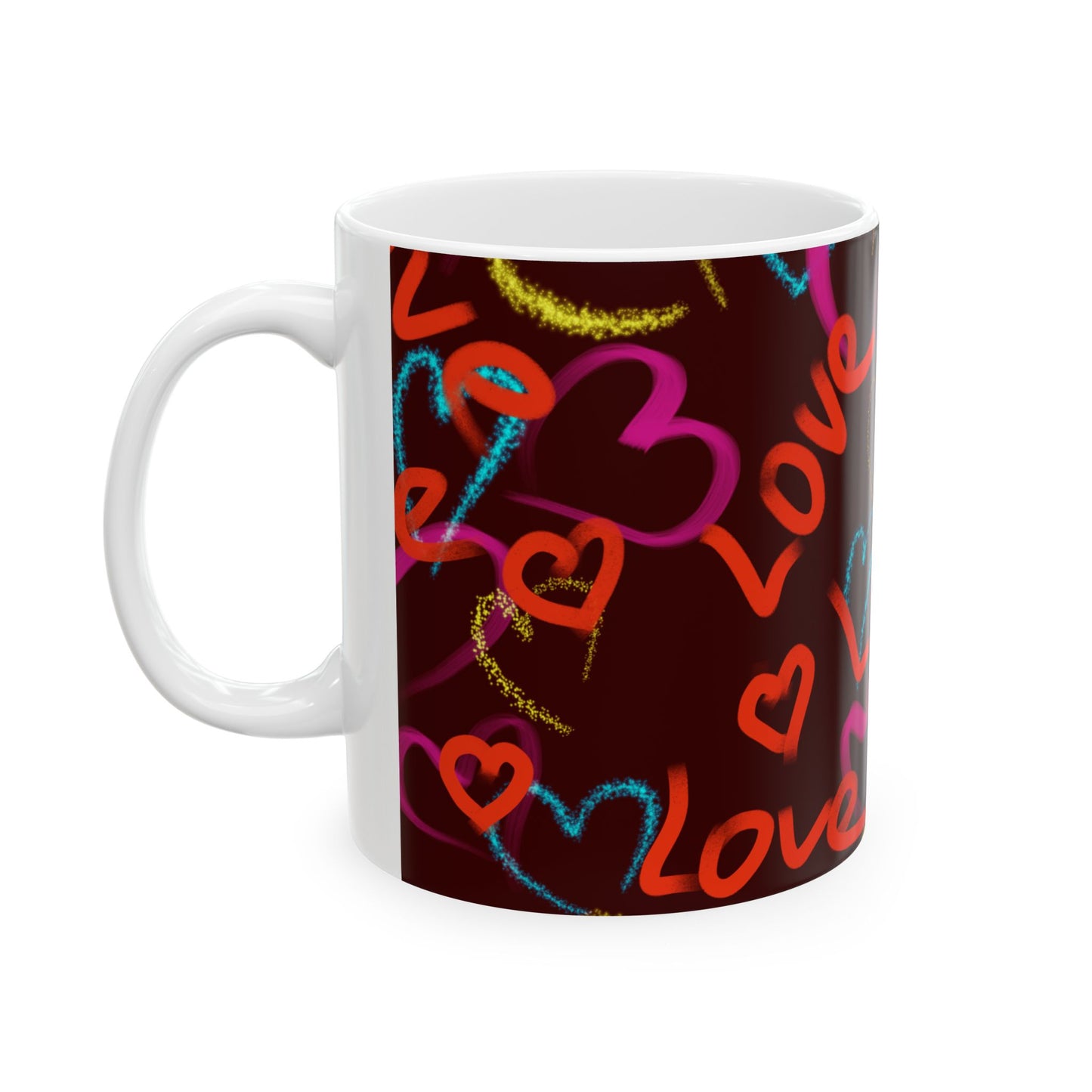 Valentine's Love Hearts Ceramic Mug (11oz & 15oz) – Valentine's Day Gift