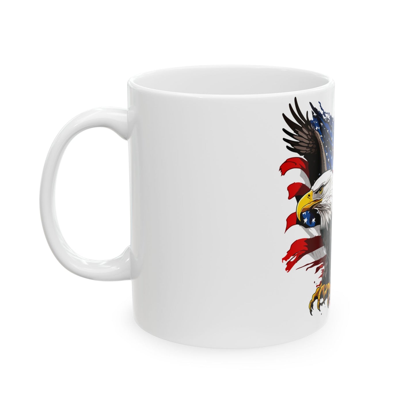 American Flag Bald Eagle Ceramic Mug — Patriotic Coffee Mug