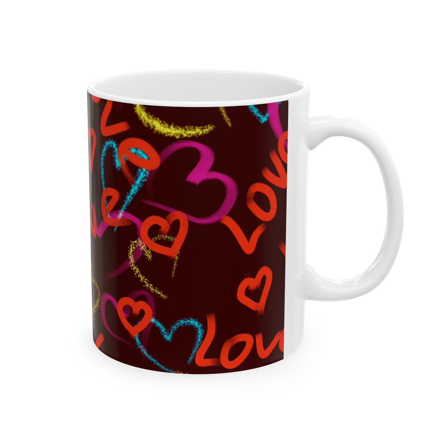 Valentine's Love Hearts Ceramic Mug (11oz & 15oz) – Valentine's Day Gift