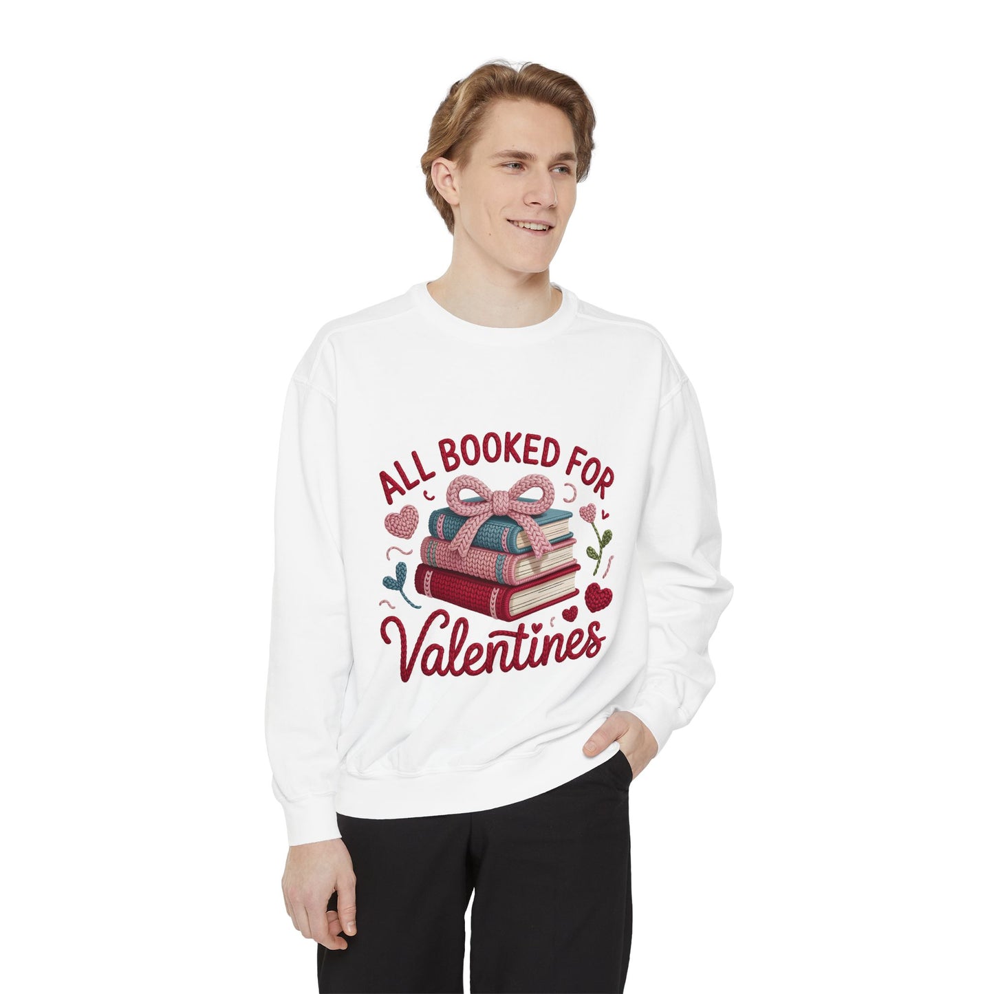 Valentine's 'All Booked for Valentines' Book Lover Sweatshirt