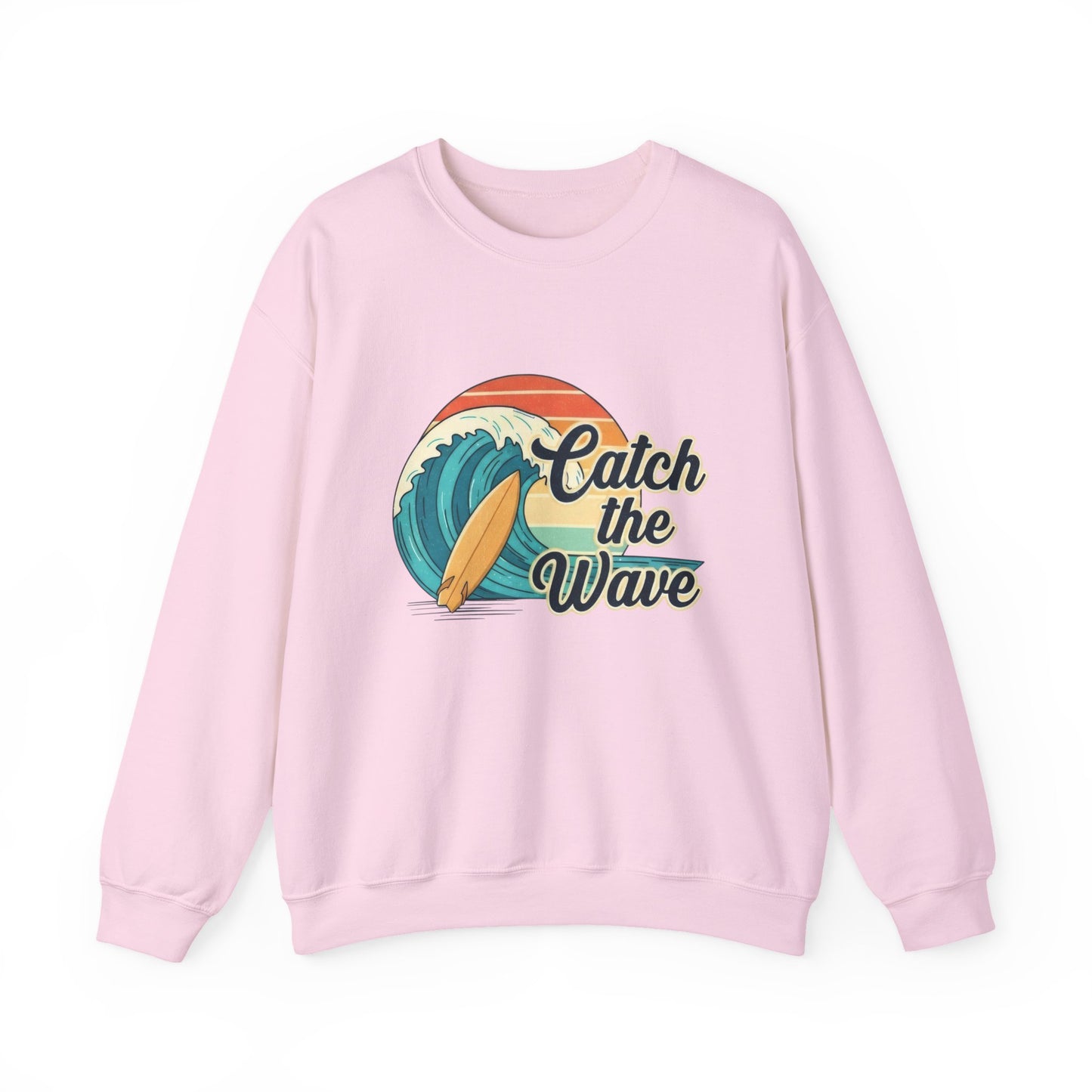 Catch the Wave Crewneck Sweatshirt — Retro Surf Graphic Pullover