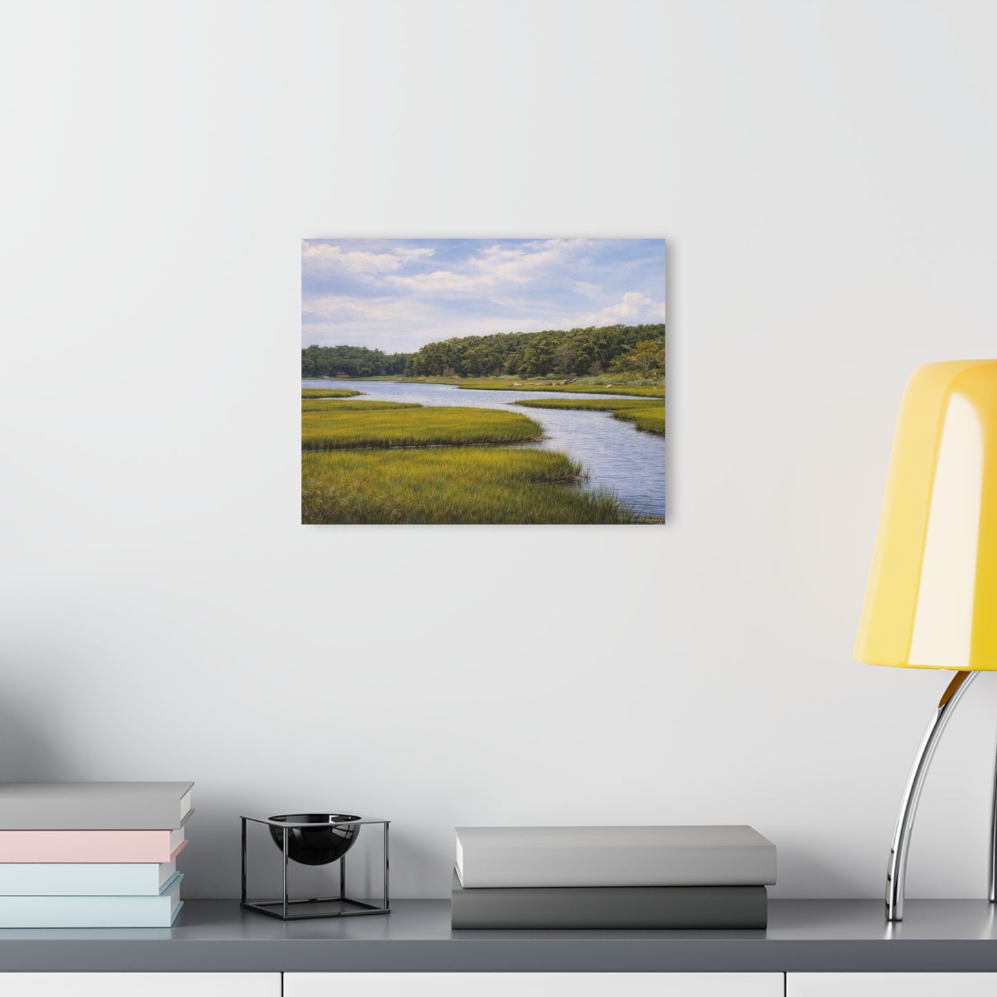 Marshland Serenity Acrylic Print – Scenic River Landscape Wall Art (French Cleat Hanging)