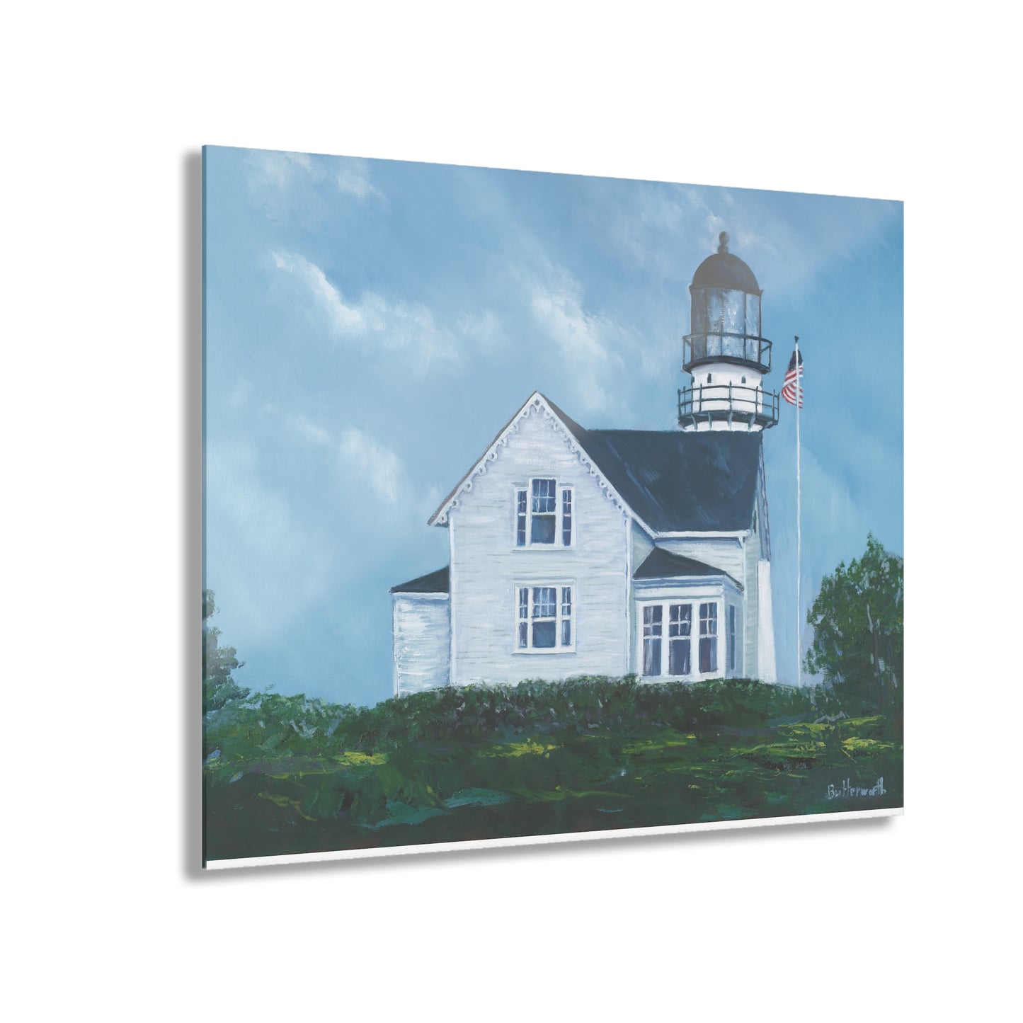 Cape Elizabeth Twin Lights Acrylic Print — Coastal Wall Art (French Cleat Hanging)