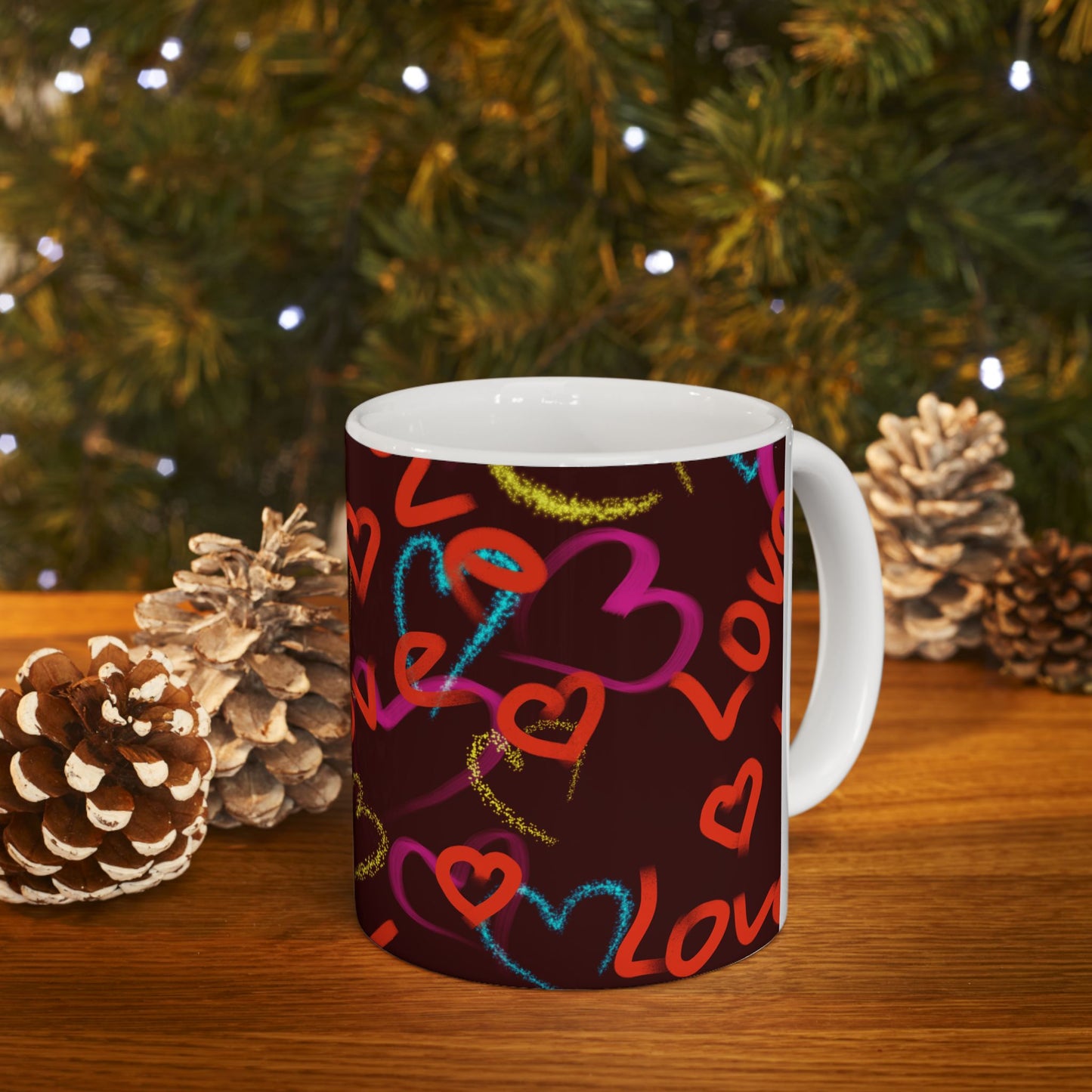 Valentine's Love Hearts Ceramic Mug (11oz & 15oz) – Valentine's Day Gift