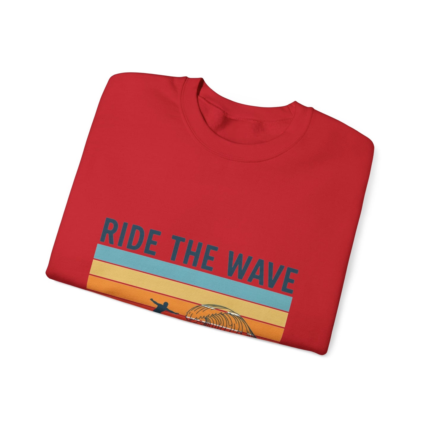 Ride the Wave Crewneck Sweatshirt — Retro Surf Wave Action