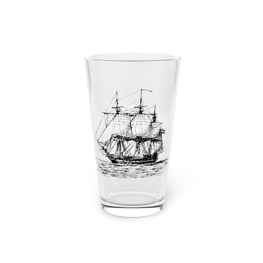 Nautical ship glass sailing ship Pint Glass, 16oz