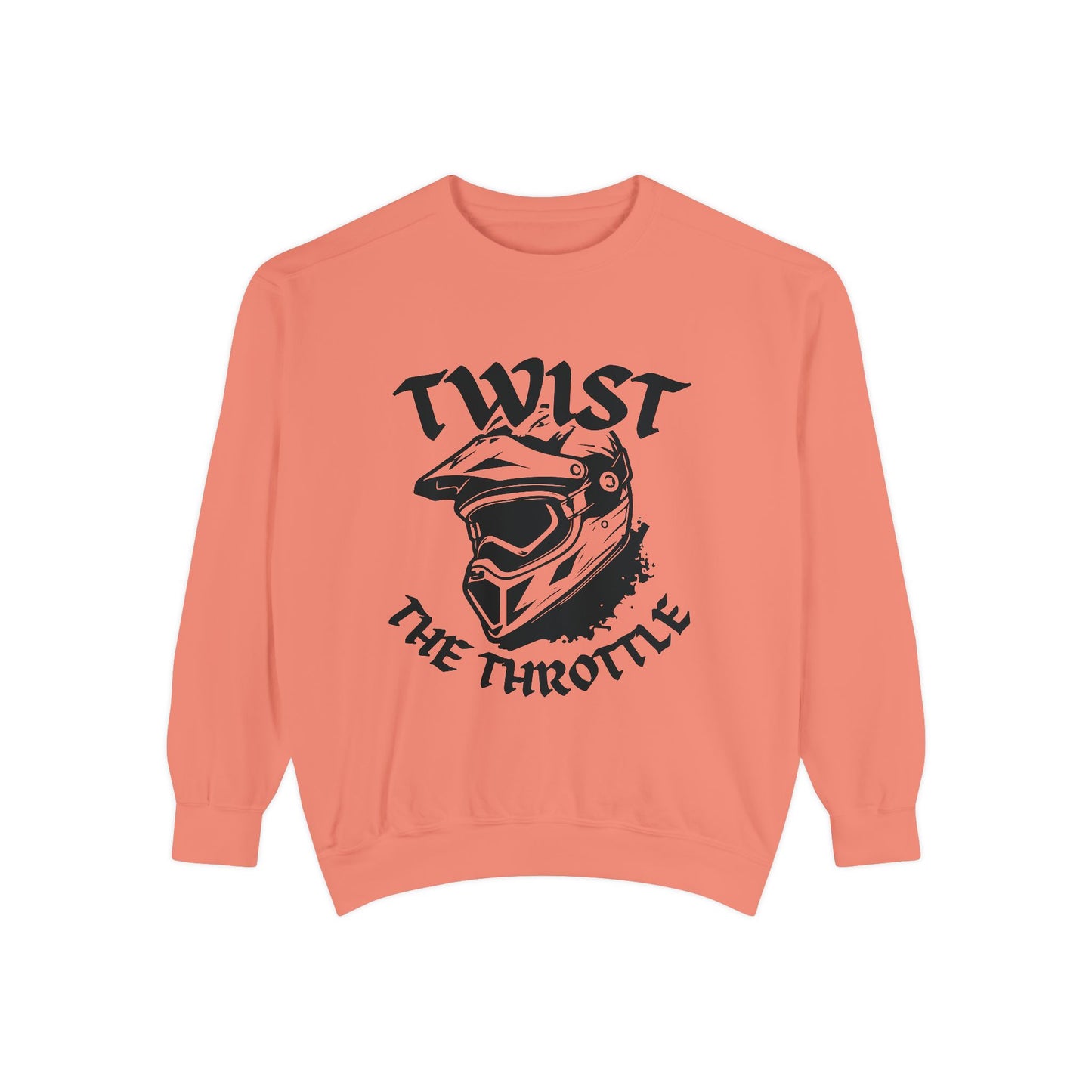 Twist the Throttle Motorcycle Helmet Sweatshirt — Biker Graphic Pullover
