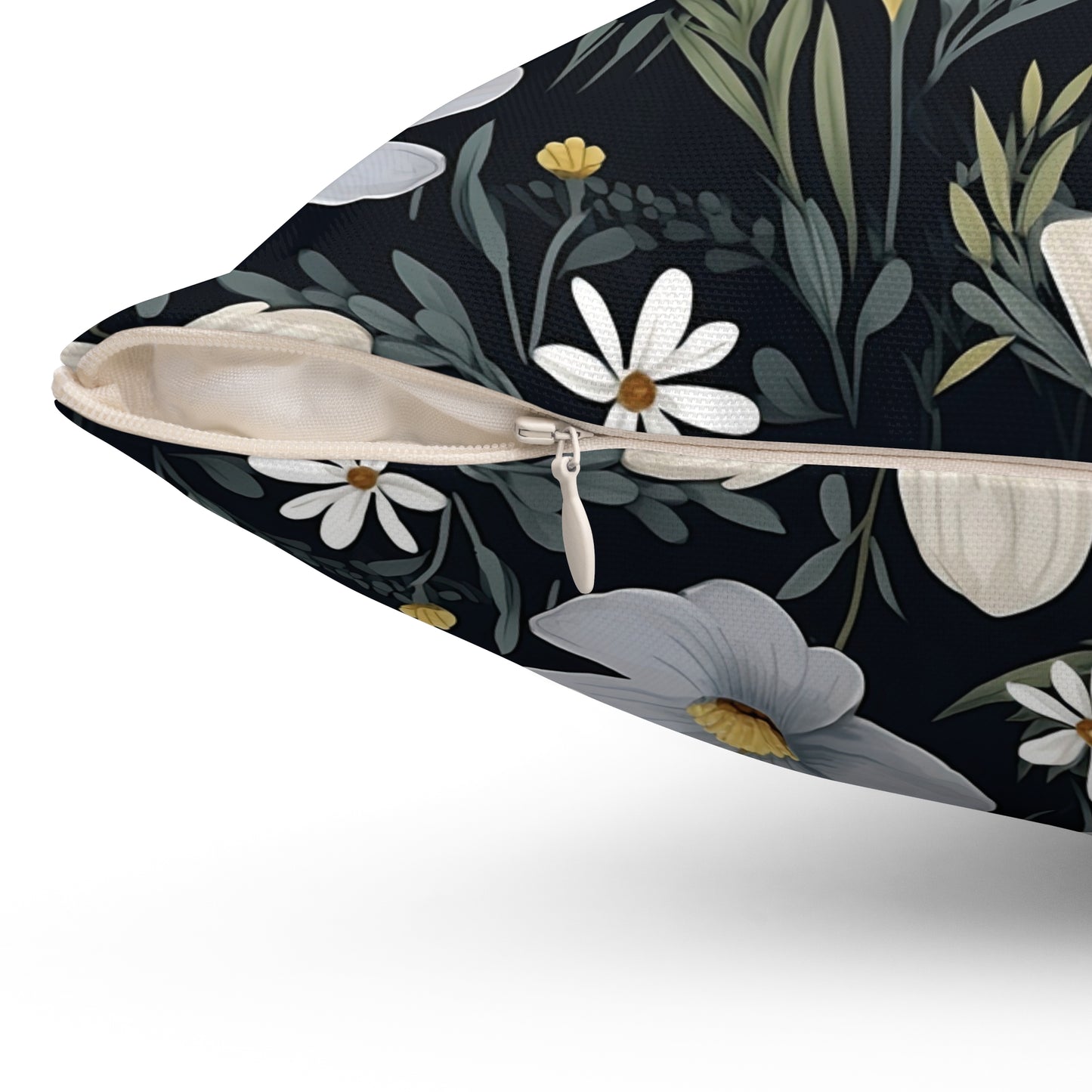 Floral Decorative Spun Polyester Throw Pillow — Decorative Floral Spun Pillow for Home Decor