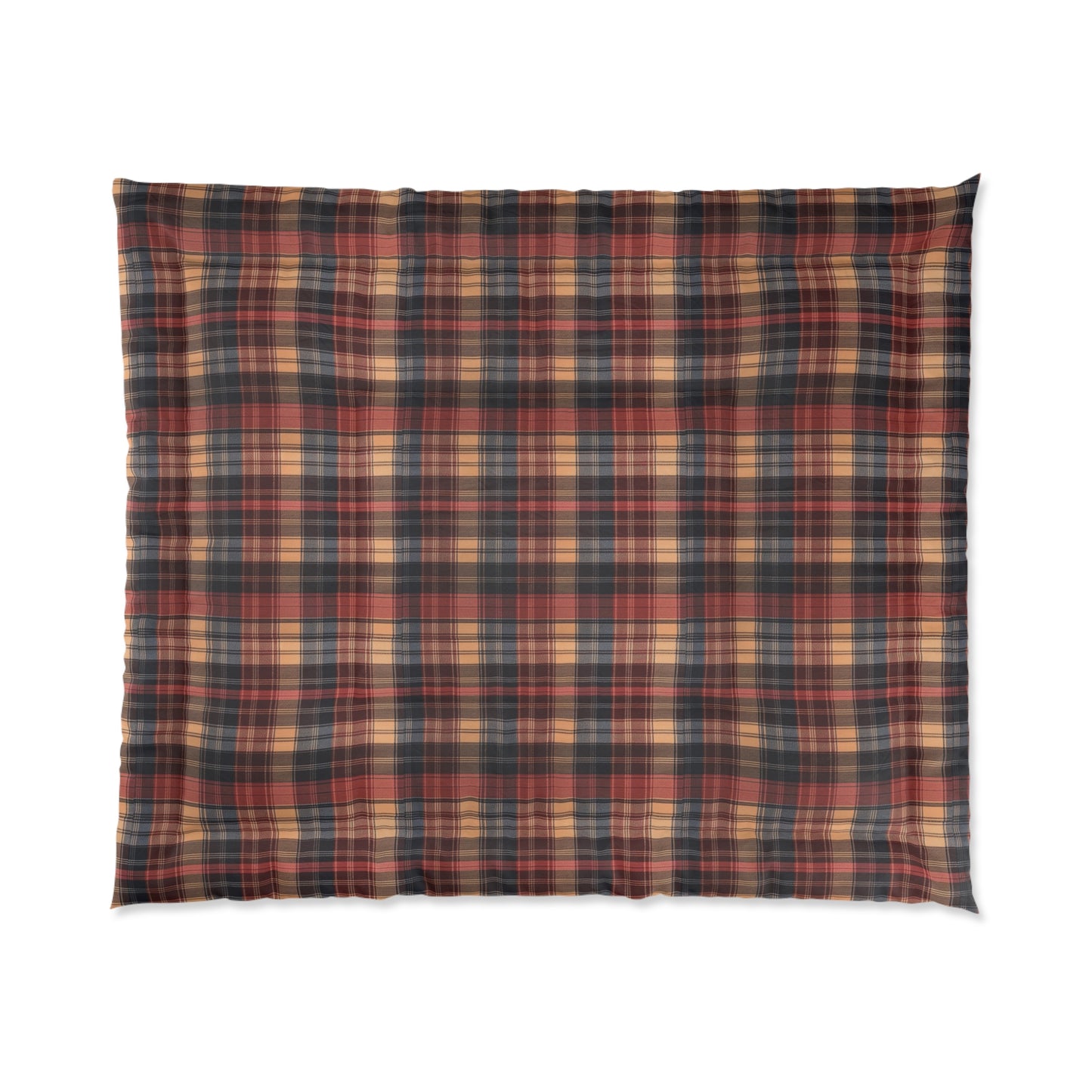 Buffalo Check Plaid Comforter — Rustic Red & Navy Bedding