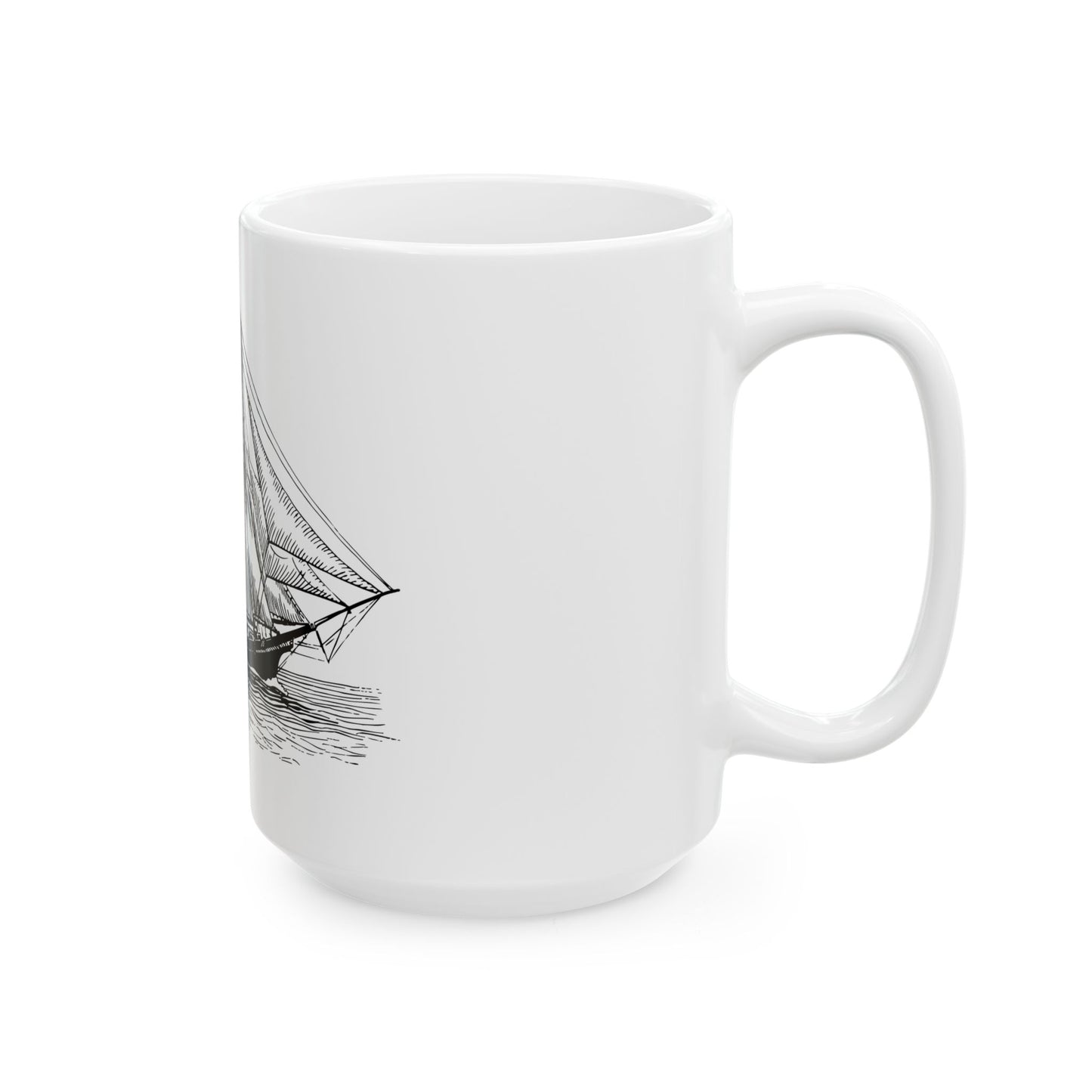 Nautical-Themed Ceramic Mug - Sailboat Design, Coffee Lovers Gift, Maritime Decor, Unique Tea Cup, Ideal for Boating Enthusiasts, Ocean