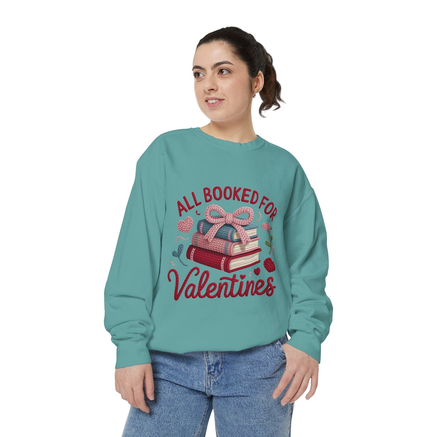 Valentine's 'All Booked for Valentines' Book Lover Sweatshirt