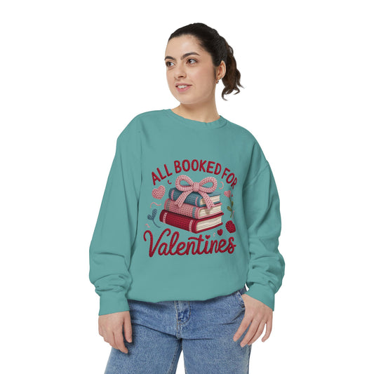 Valentine's 'All Booked for Valentines' Book Lover Sweatshirt